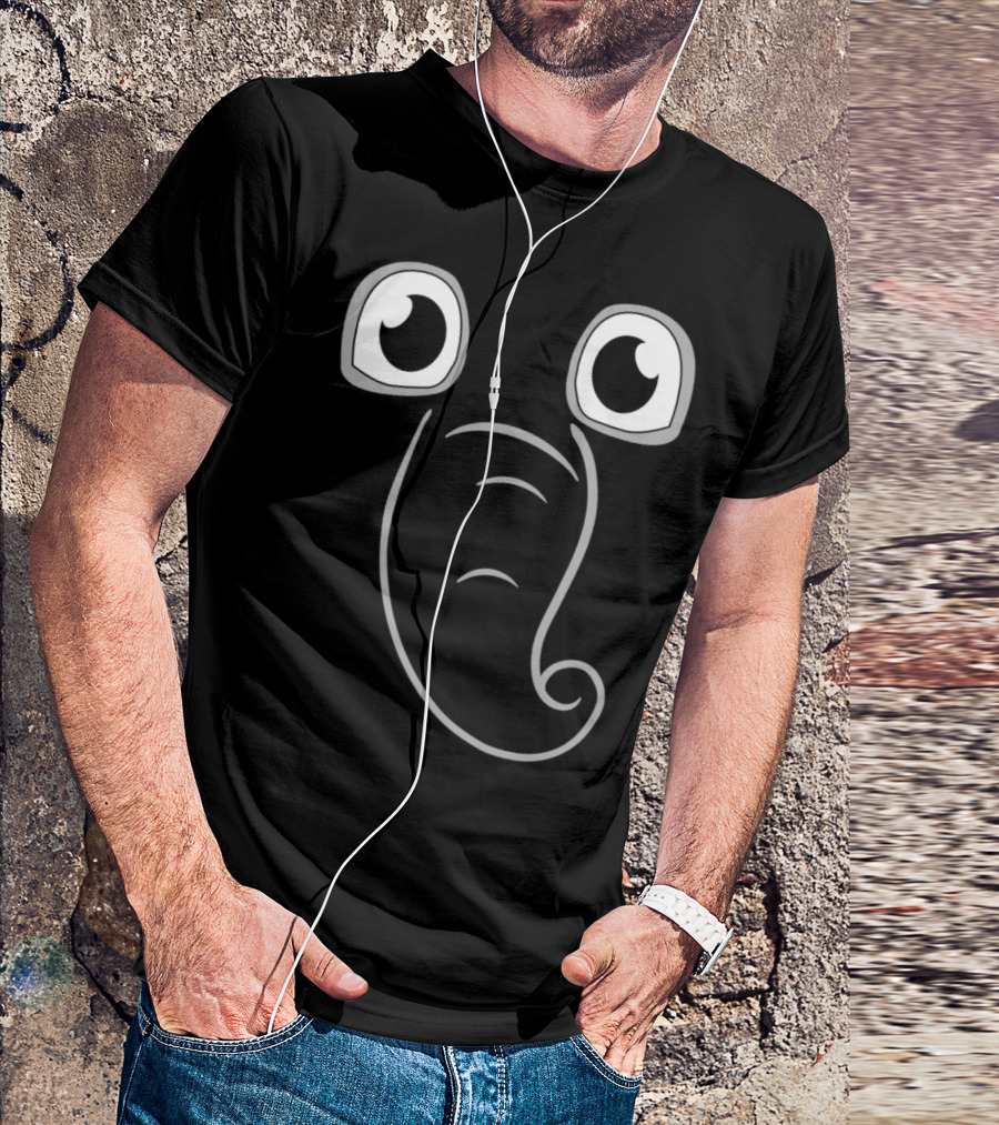 Elephant Cartoon Eyes With Trunk T-Shirt