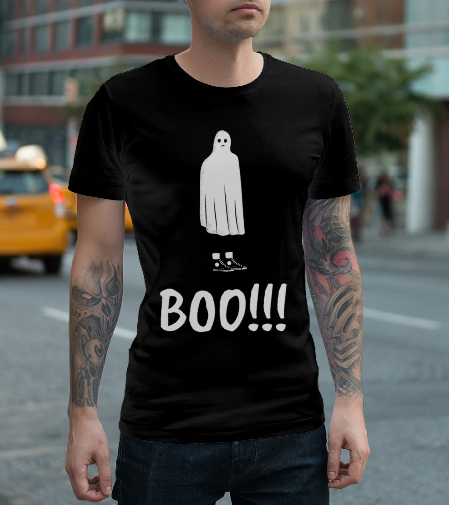 Boo Funny Halloween Ghost Costume with Converse Sneakers T-Shirt