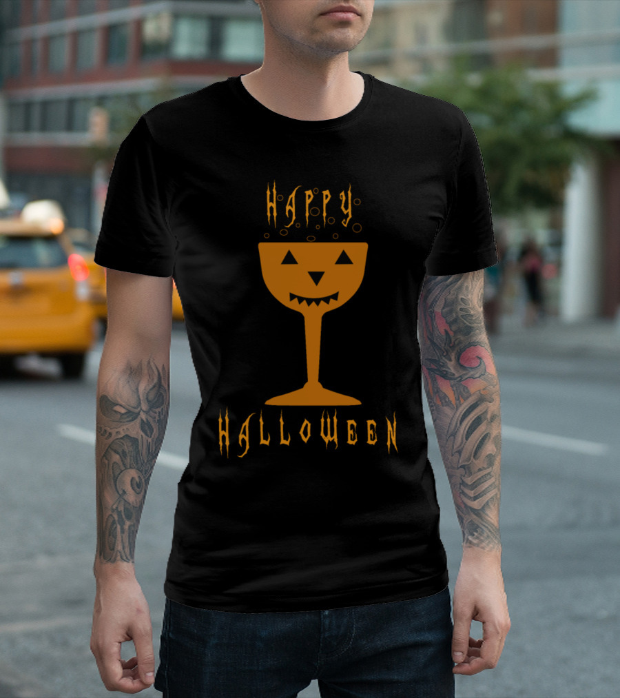 Happy Halloween Jack-O'-Lantern Drink T-Shirt
