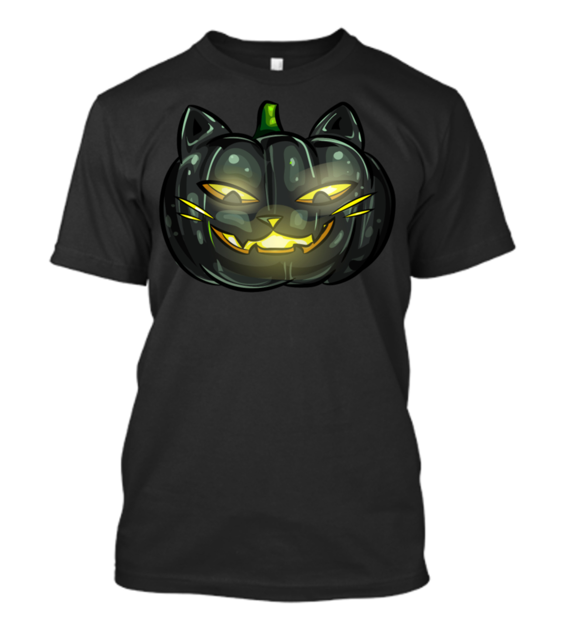 Halloween Costume Jackolantern Pumpkin Cat Face T-Shirt