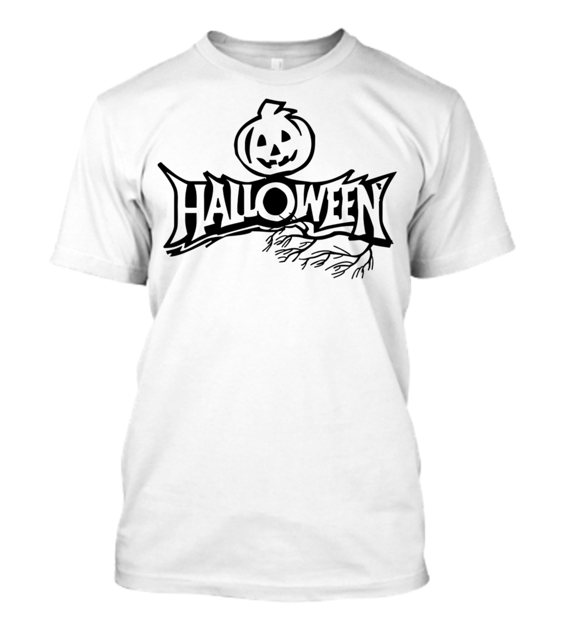 Halloween Pumpkin Logo With Creepy Branches T-Shirt