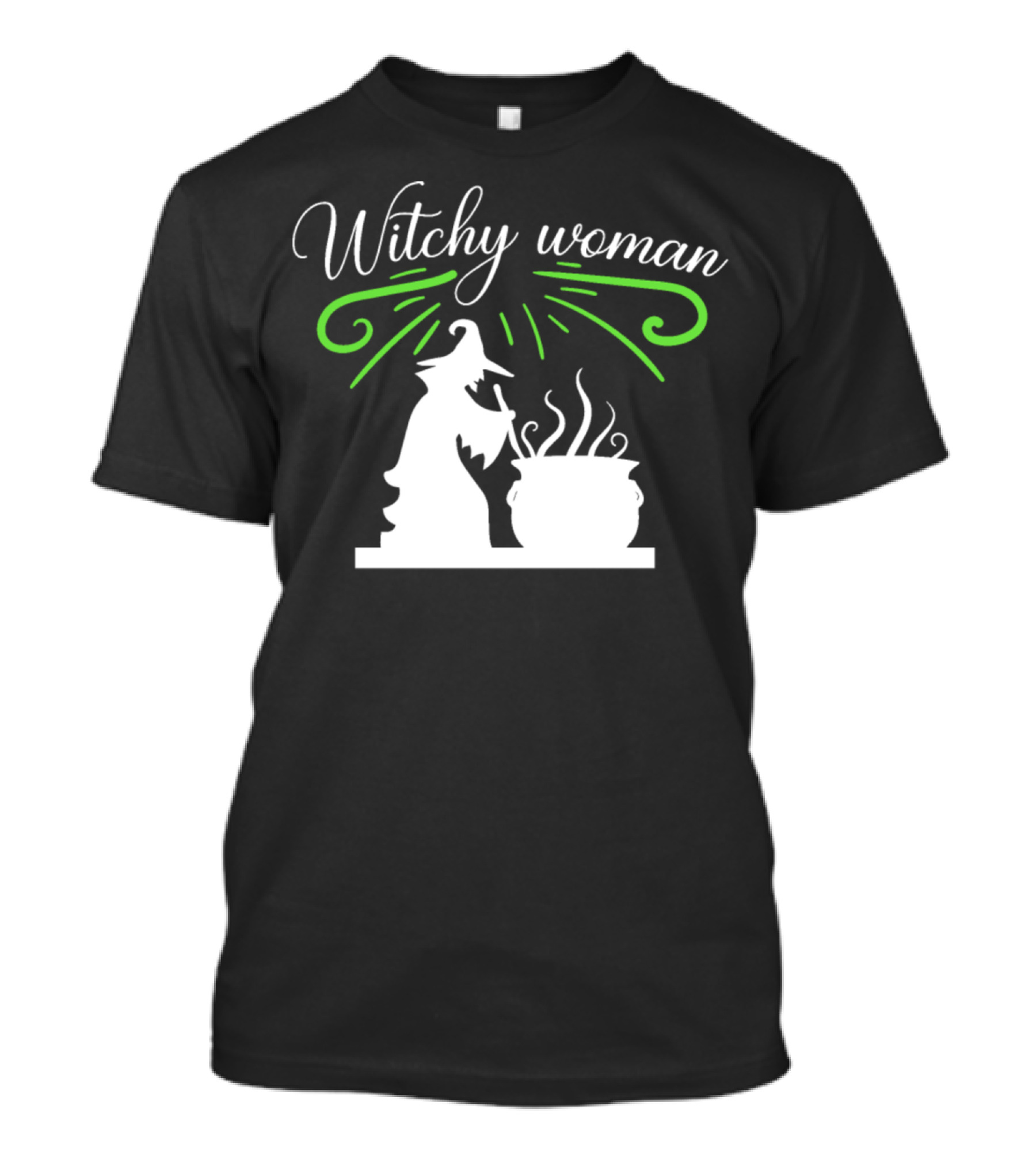 Witchy Woman Stirring Cauldron Halloween Iconic T-Shirt