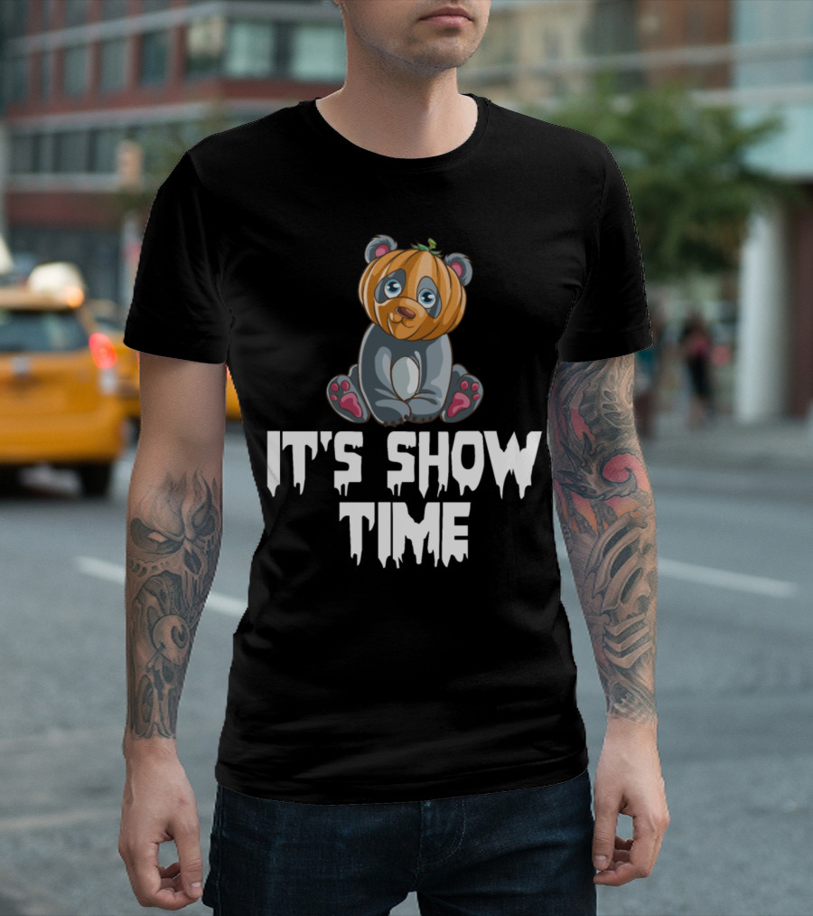 It's Show Time Panda with Pumpkin Head T-Shirt