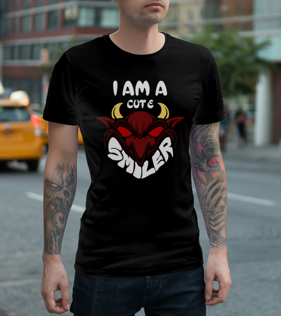 I Am a Cute Smiler Evil Devil Face T-Shirt