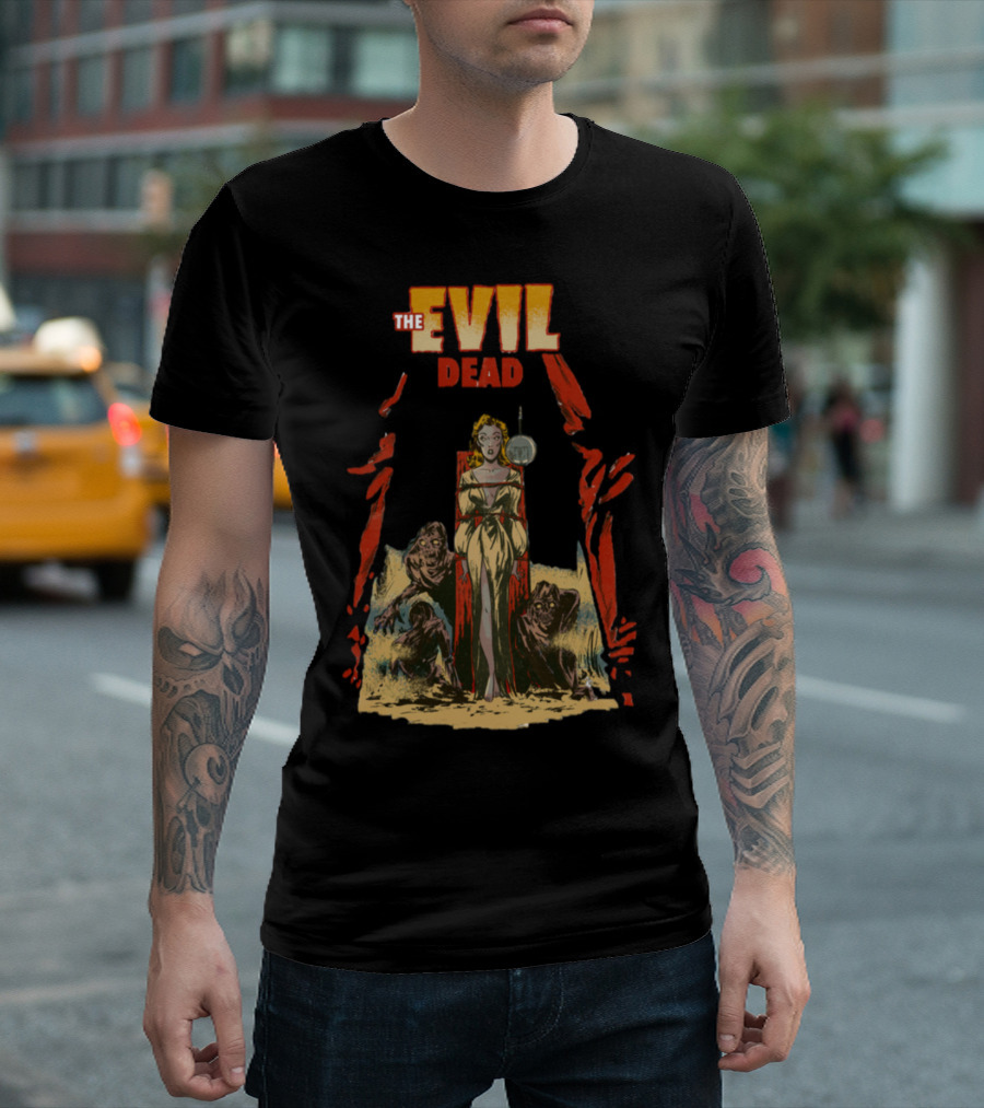 The Evil Dead Horror Movie Vintage Style Woman with Demons T-Shirt
