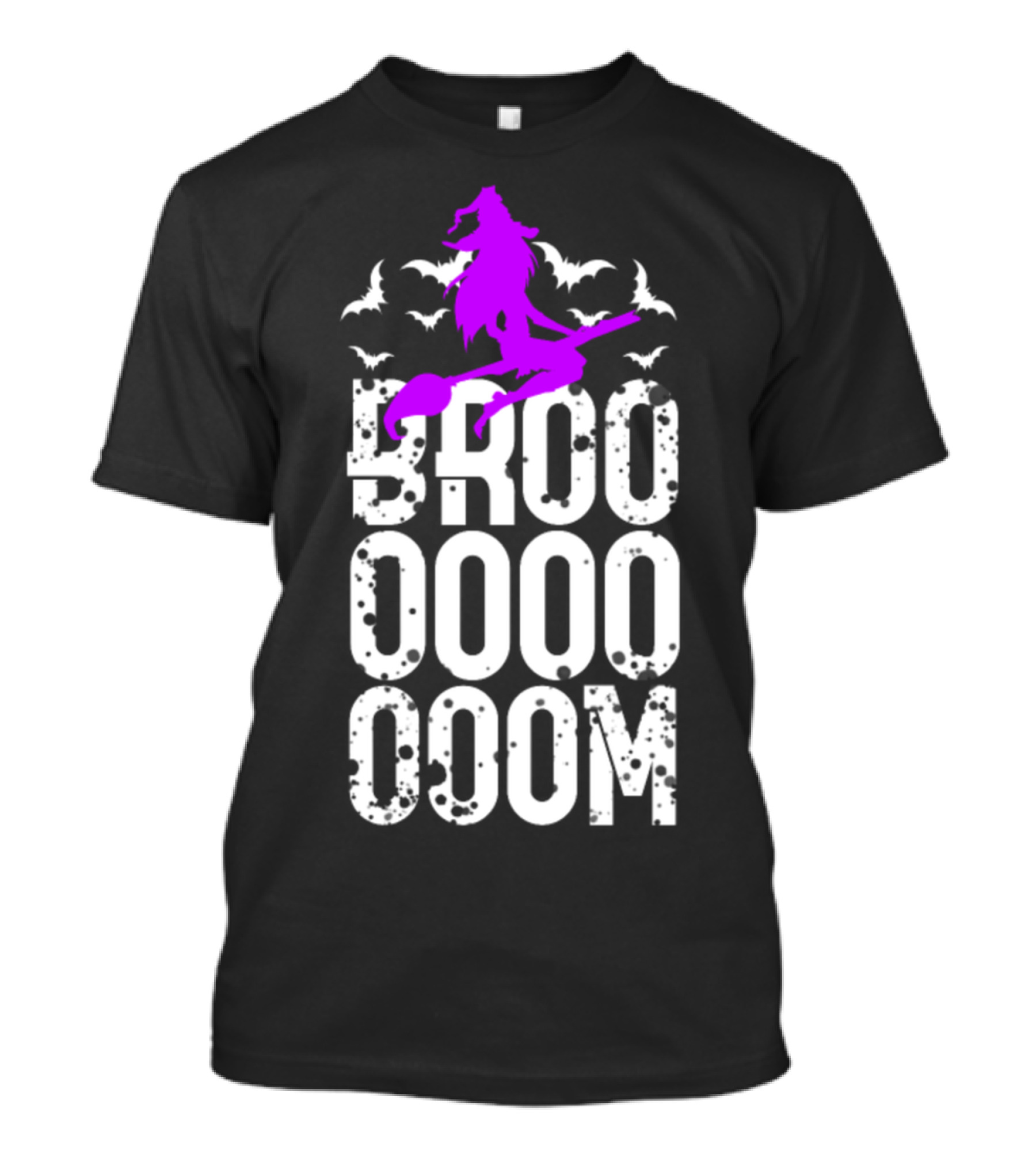 BROOOOOM Witch Broom Bats T-Shirt