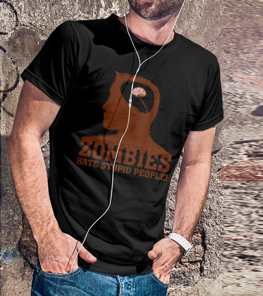 Zombies Hate Stupid People Halloween Brain T-Shirt