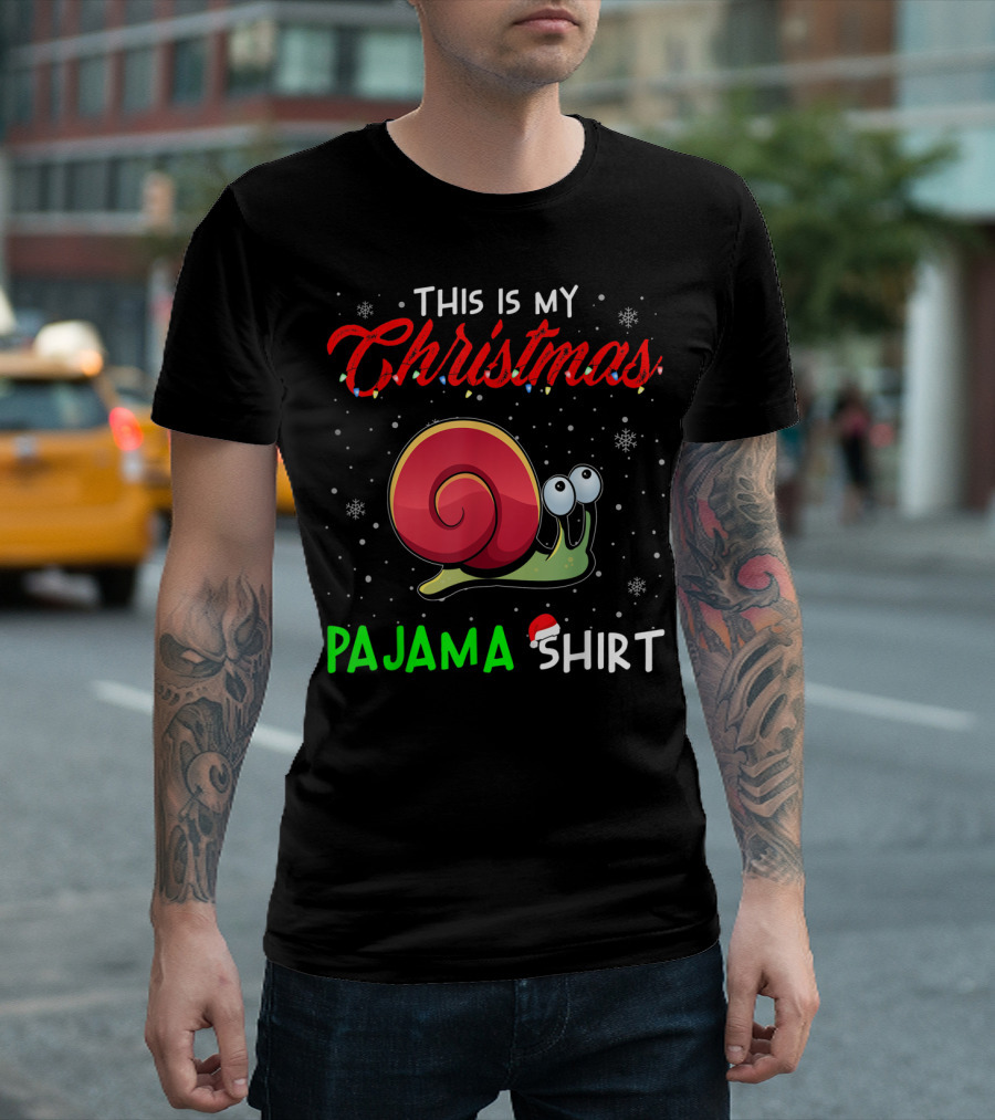 This Is My Christmas Pajama Shirt Cute Snail T-Shirt