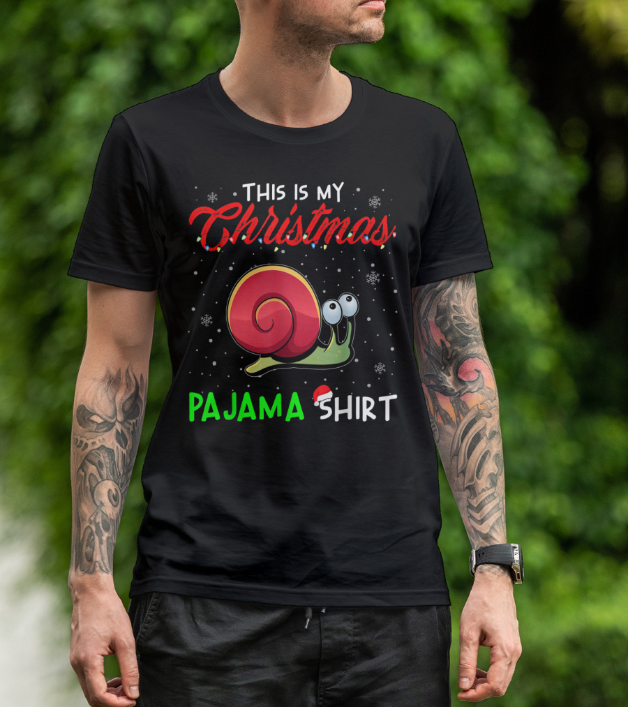 This Is My Christmas Pajama Shirt Cute Snail T-Shirt