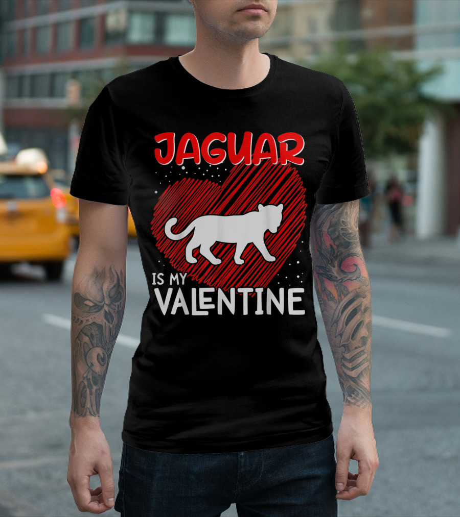 Jaguar Is My Valentine Animal Lover Heart T-Shirt
