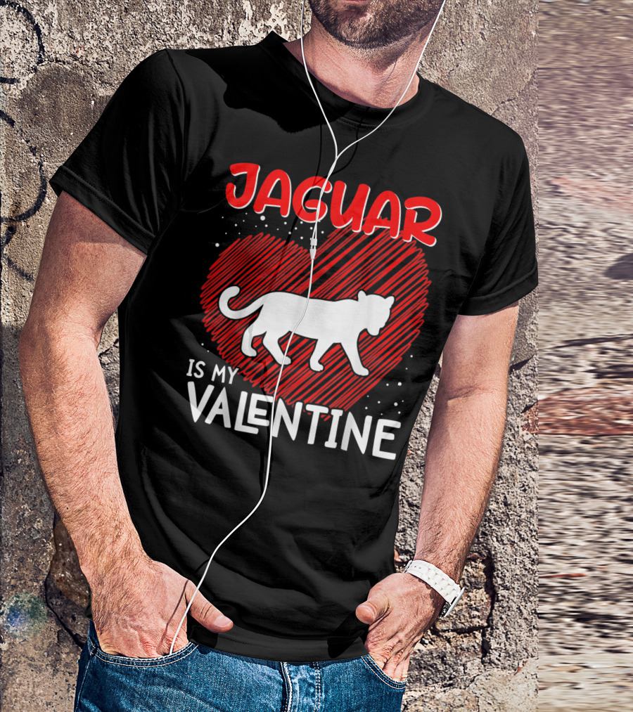 Jaguar Is My Valentine Animal Lover Heart T-Shirt