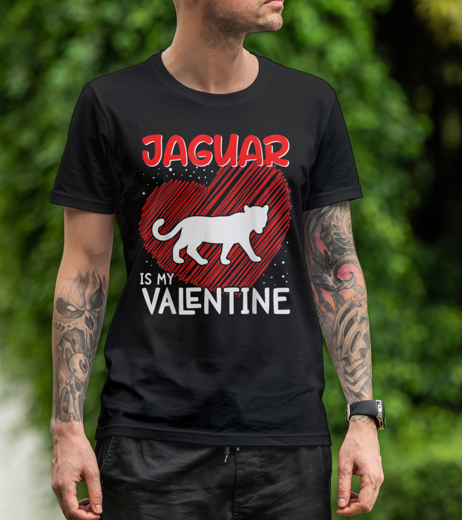 Jaguar Is My Valentine Animal Lover Heart T-Shirt