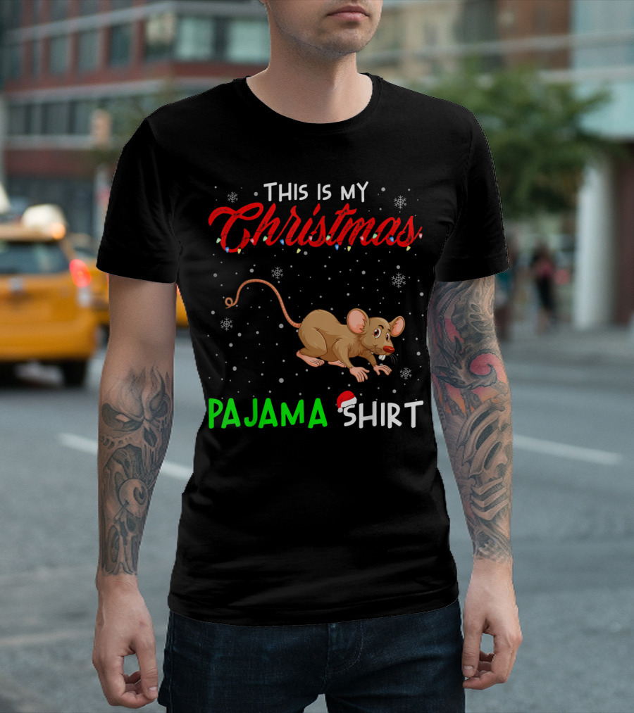 This Is My Christmas Pajama Shirt Cute Rat T-Shirt