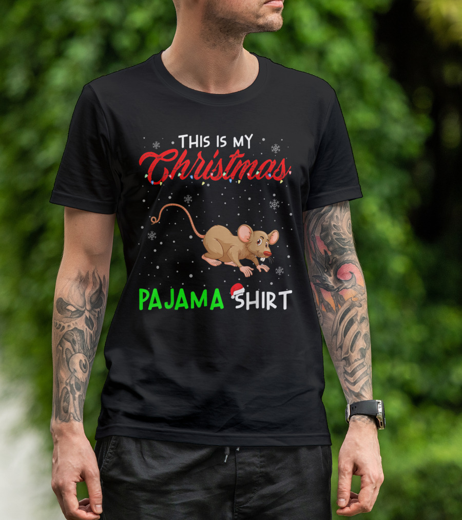 This Is My Christmas Pajama Shirt Cute Rat T-Shirt