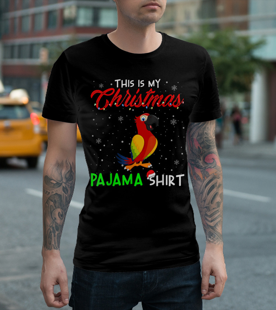 This Is My Christmas Pajama Shirt Cute Parrot T-Shirt