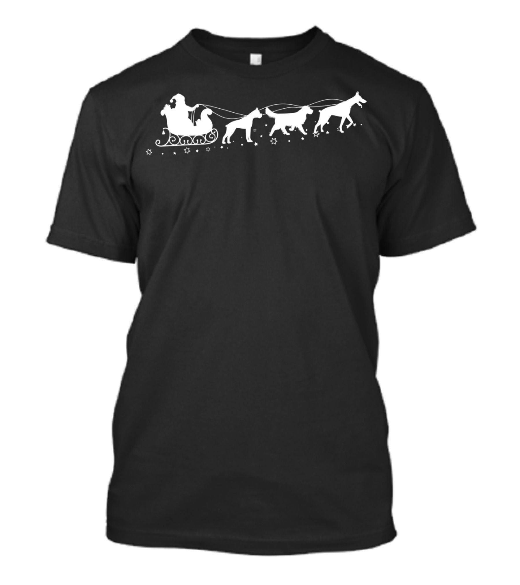 Santa Sleigh Dogs Christmas Dog Lovers Festive Holiday Canine T-Shirt