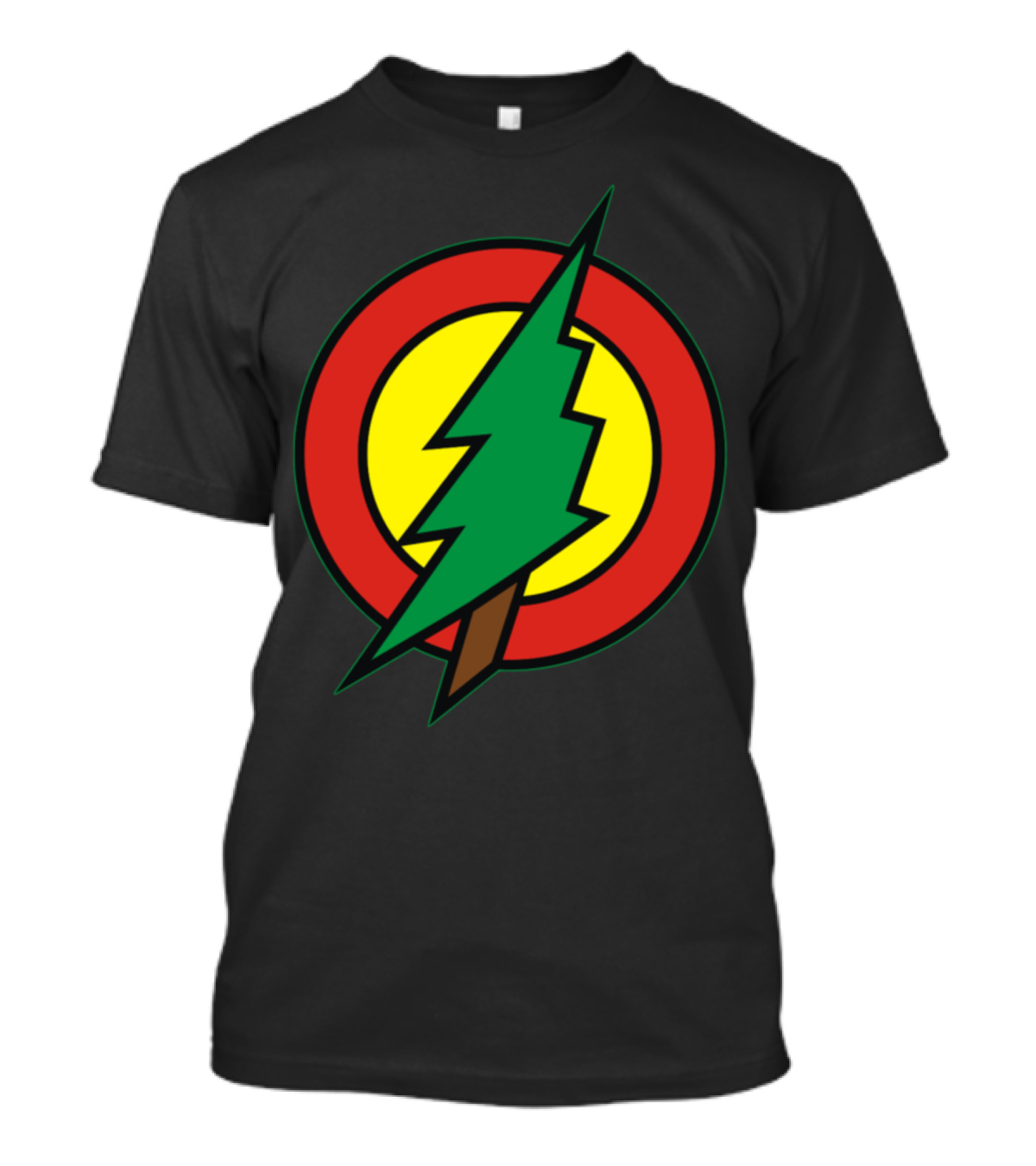 Hero Holidays Xmas Christmas Tree Superhero Flash T-Shirt
