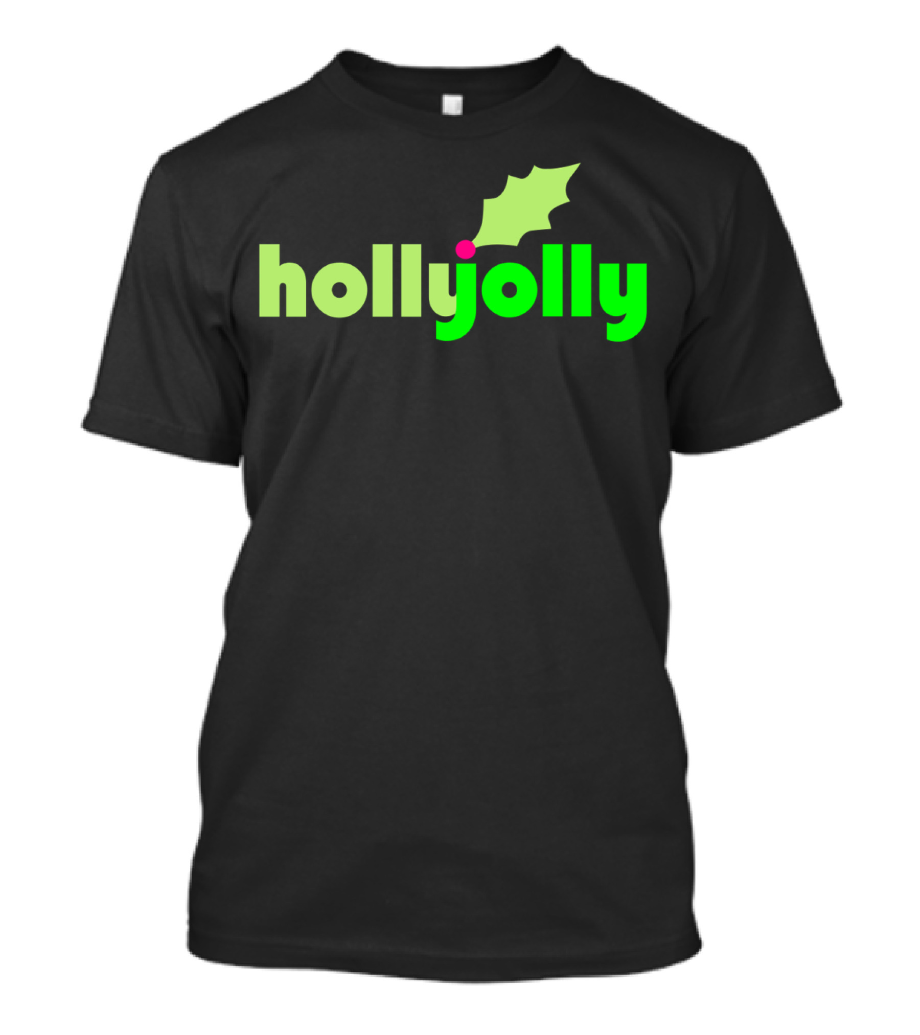 Holly Jolly Green Leaf Festive T-Shirt