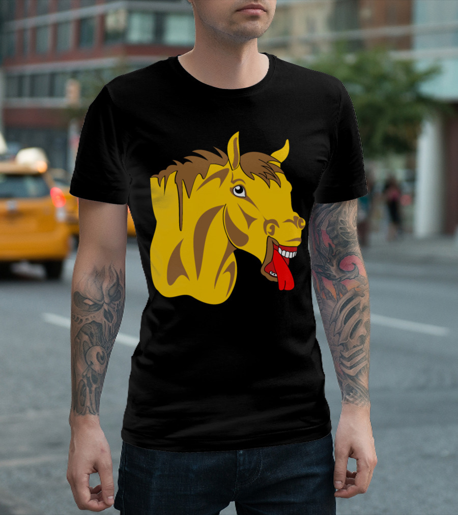 Horse Head Funny Picture with Tongue Out T-Shirt