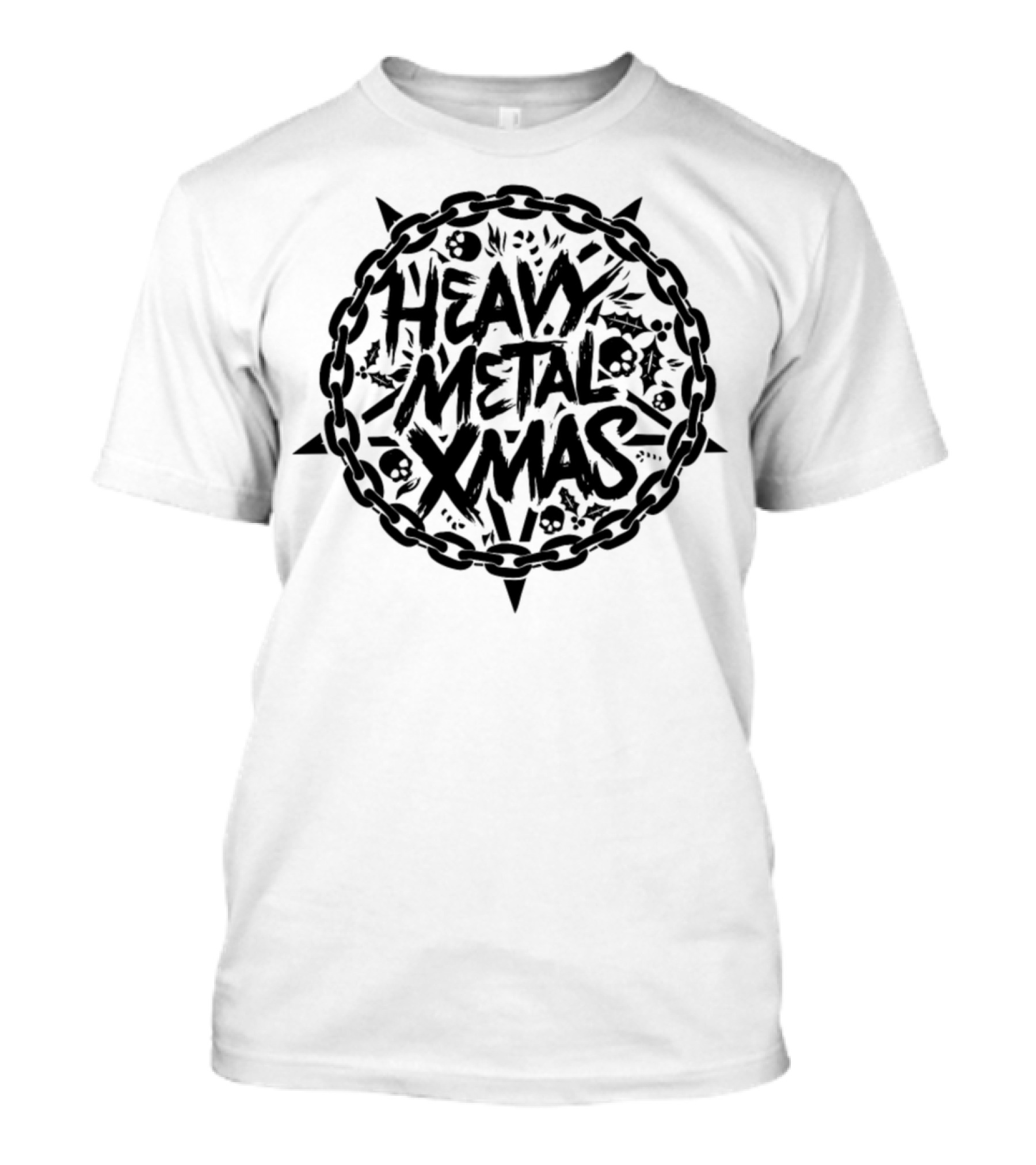 Heavy Metal Xmas Chain And Skull T-Shirt