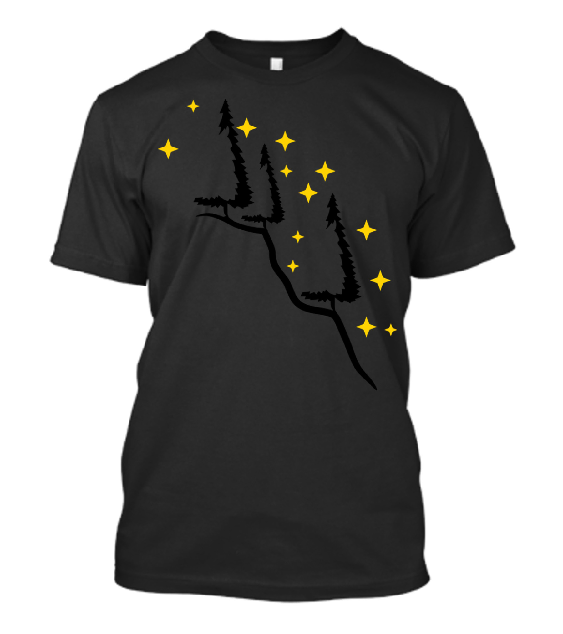 Stars And Pine Trees Merry Christmas T-Shirt