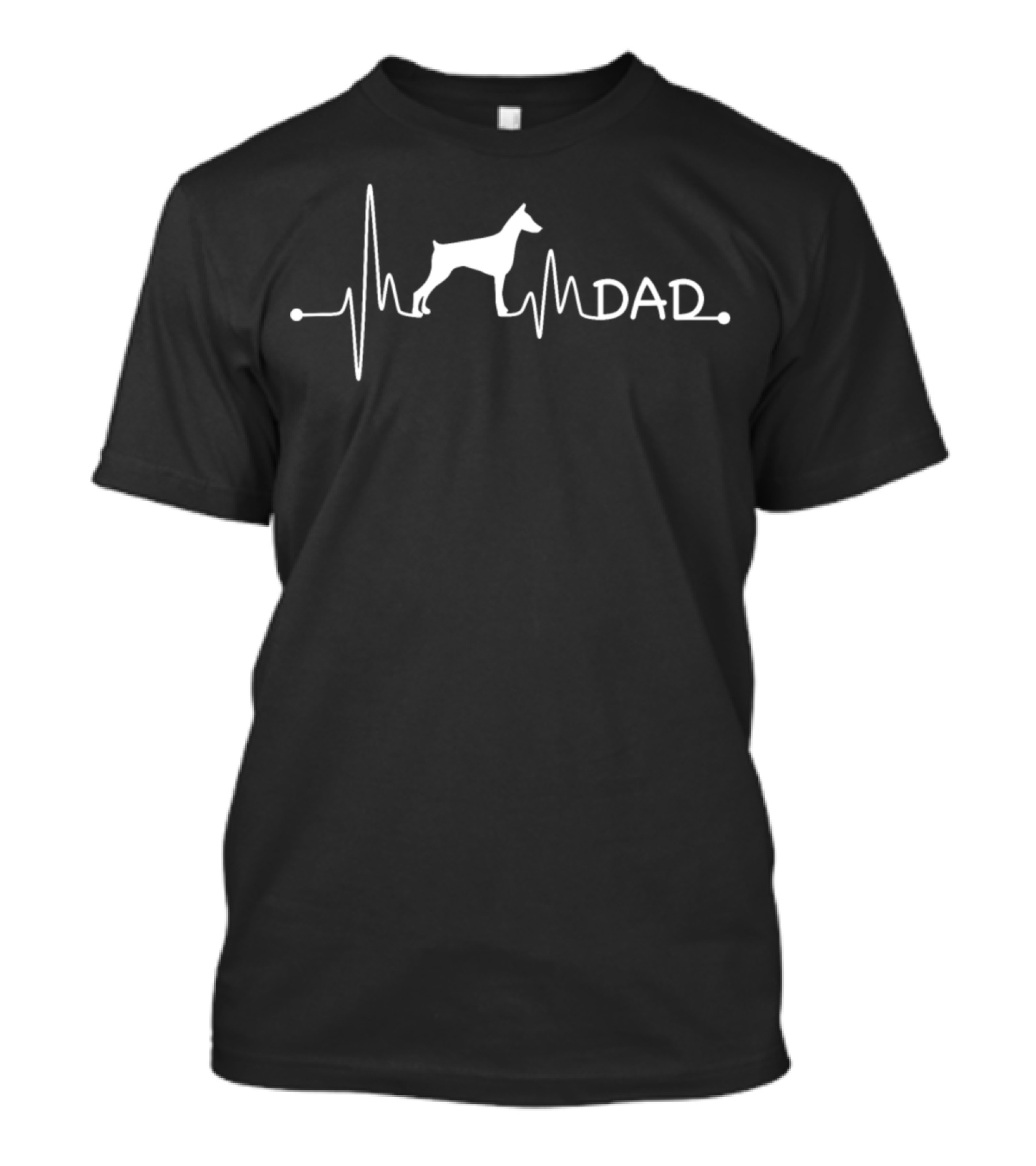 Heartbeat Pulse Line Doberman Dad T-Shirt