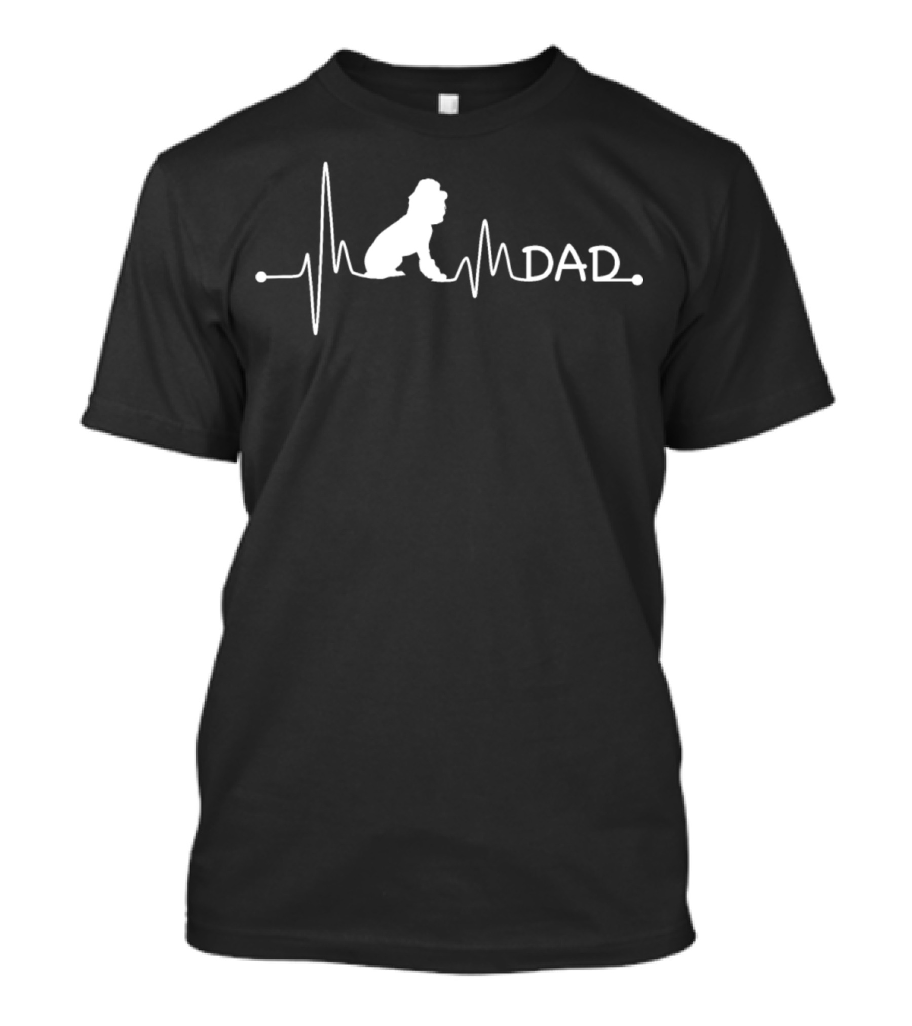 Heartbeat Pulse Line Poodle Dad Dog Pudelhund T-Shirt