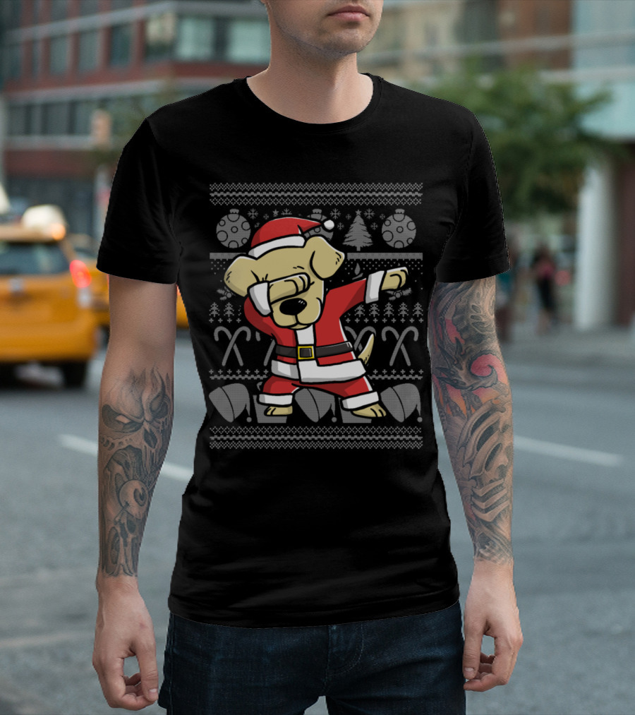 Labrador Dabbing Santa Ugly Christmas T-Shirt