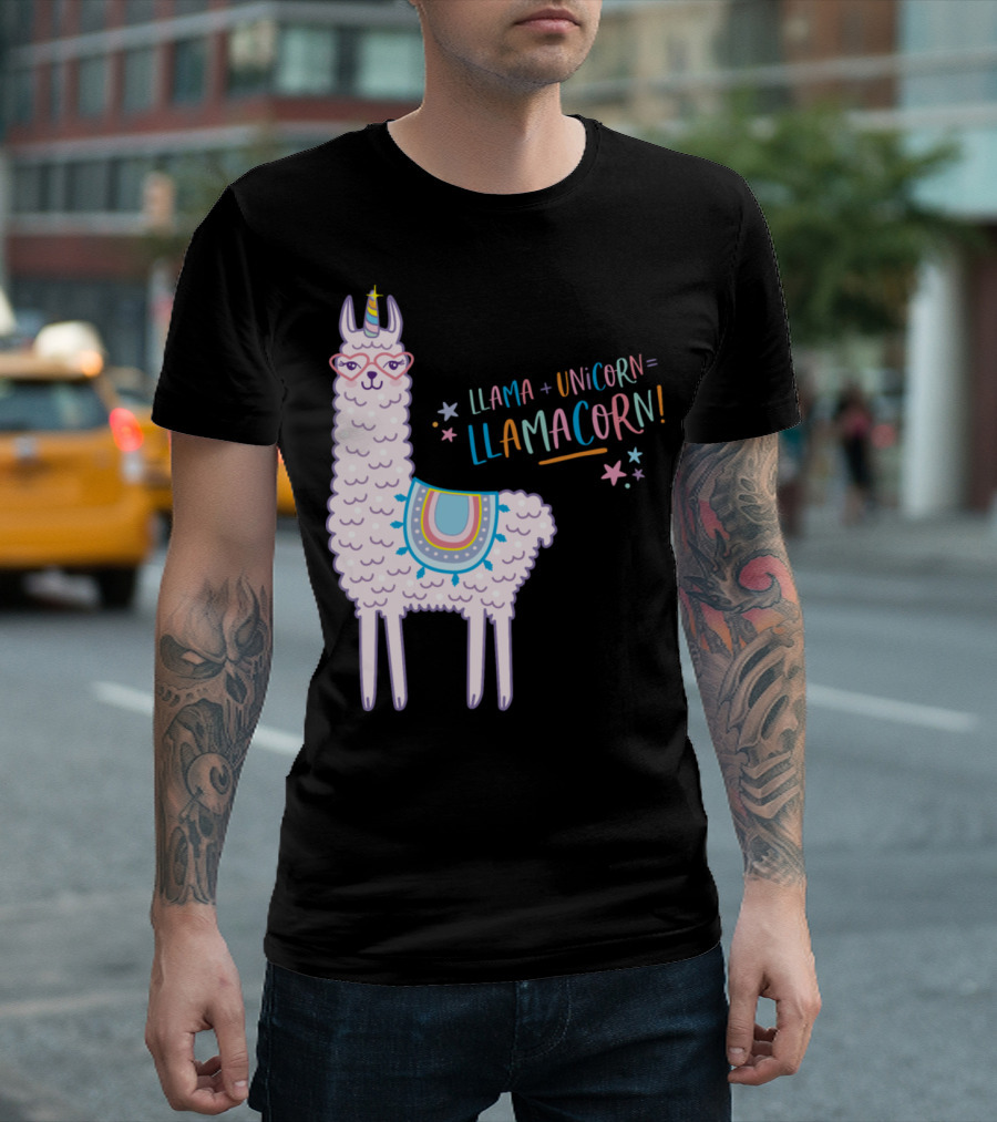 Llama Unicorn Llamacorn Llama + Unicorn = Llamacorn T-Shirt