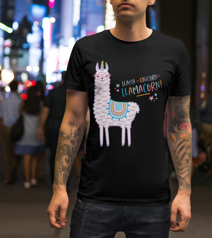 Llama Unicorn Llamacorn Llama + Unicorn = Llamacorn T-Shirt
