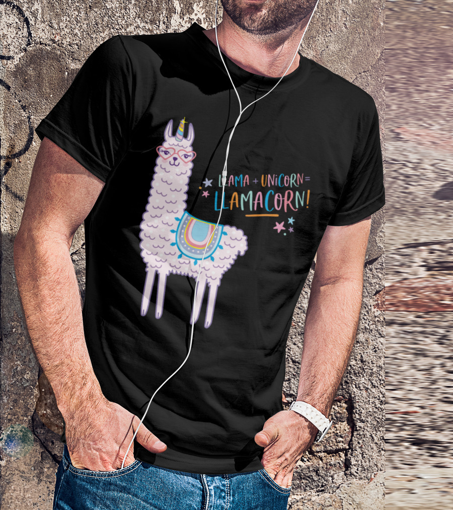 Llama Unicorn Llamacorn Llama + Unicorn = Llamacorn T-Shirt