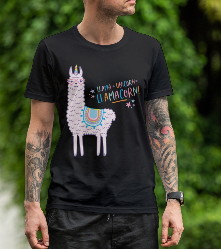 Llama Unicorn Llamacorn Llama + Unicorn = Llamacorn T-Shirt
