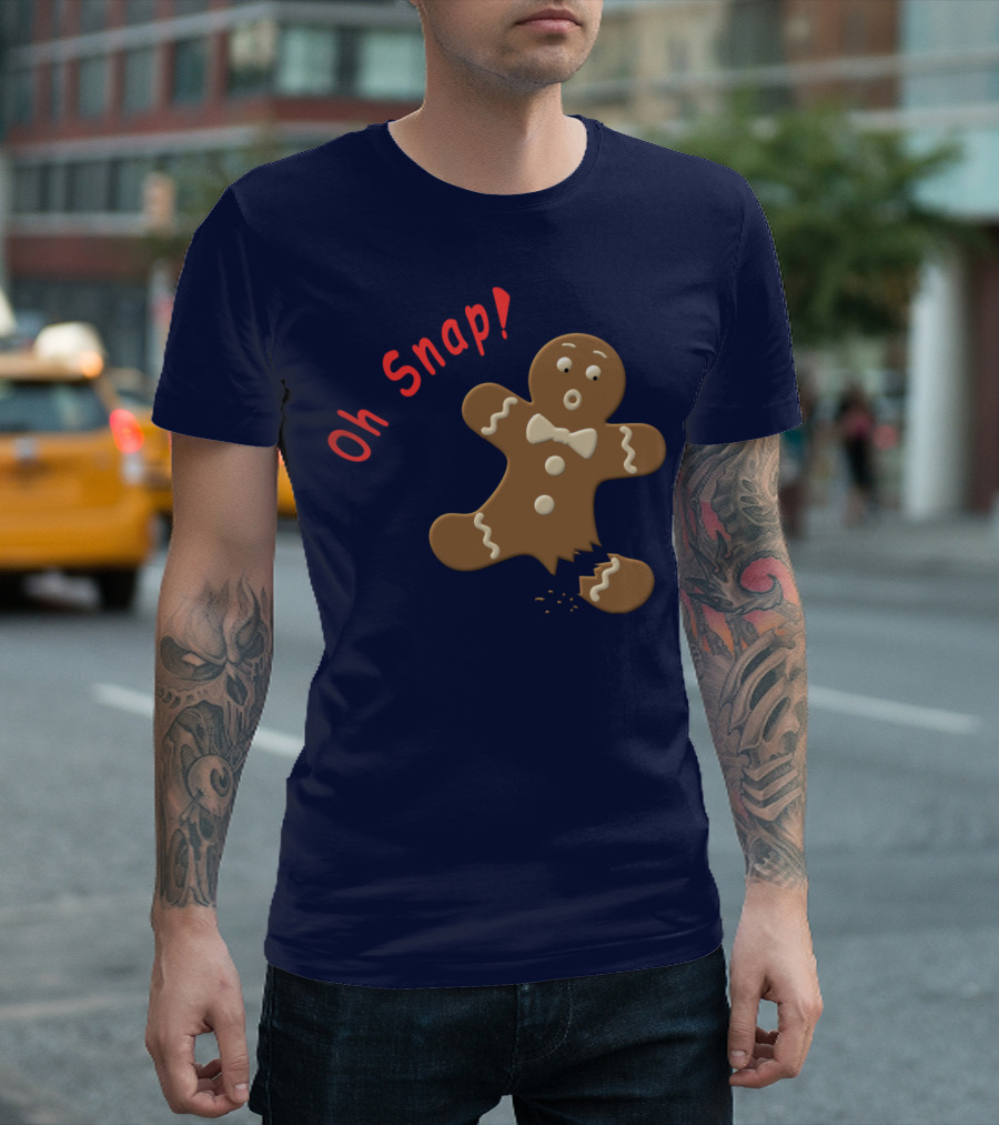 Oh Snap Broken Gingerbread Man Cookie T-Shirt