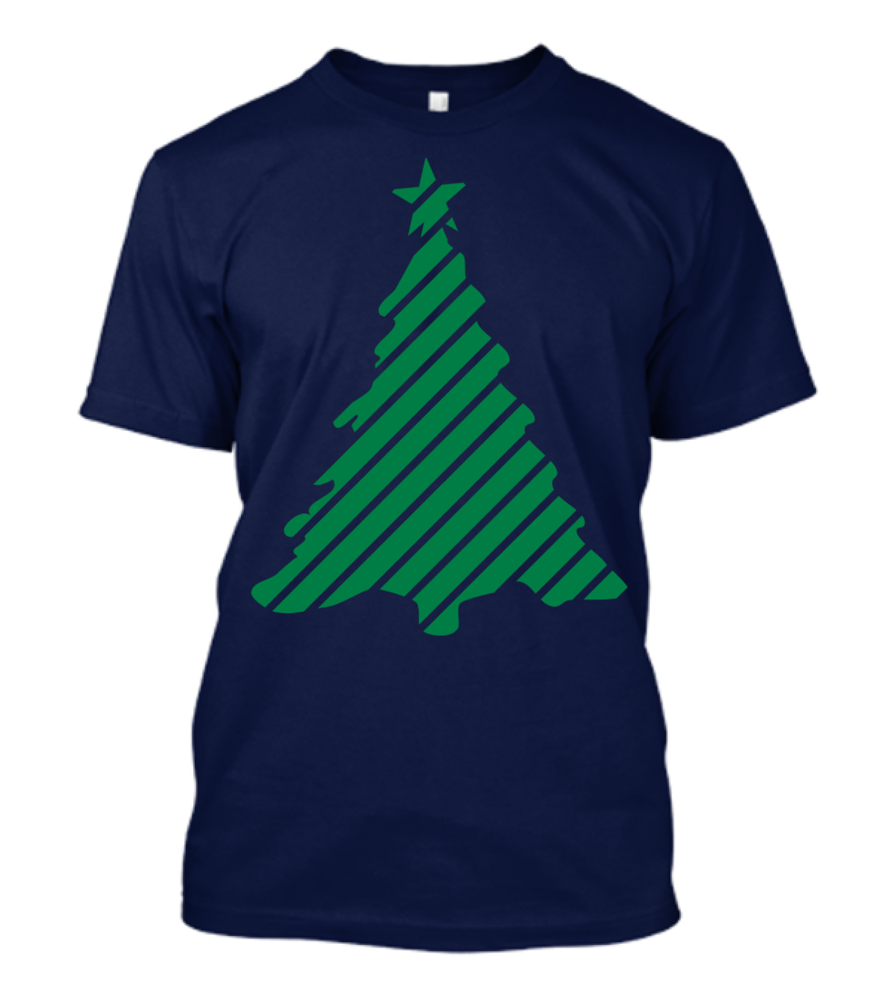 Ornament Christmas Tree Striped Green Star T-Shirt