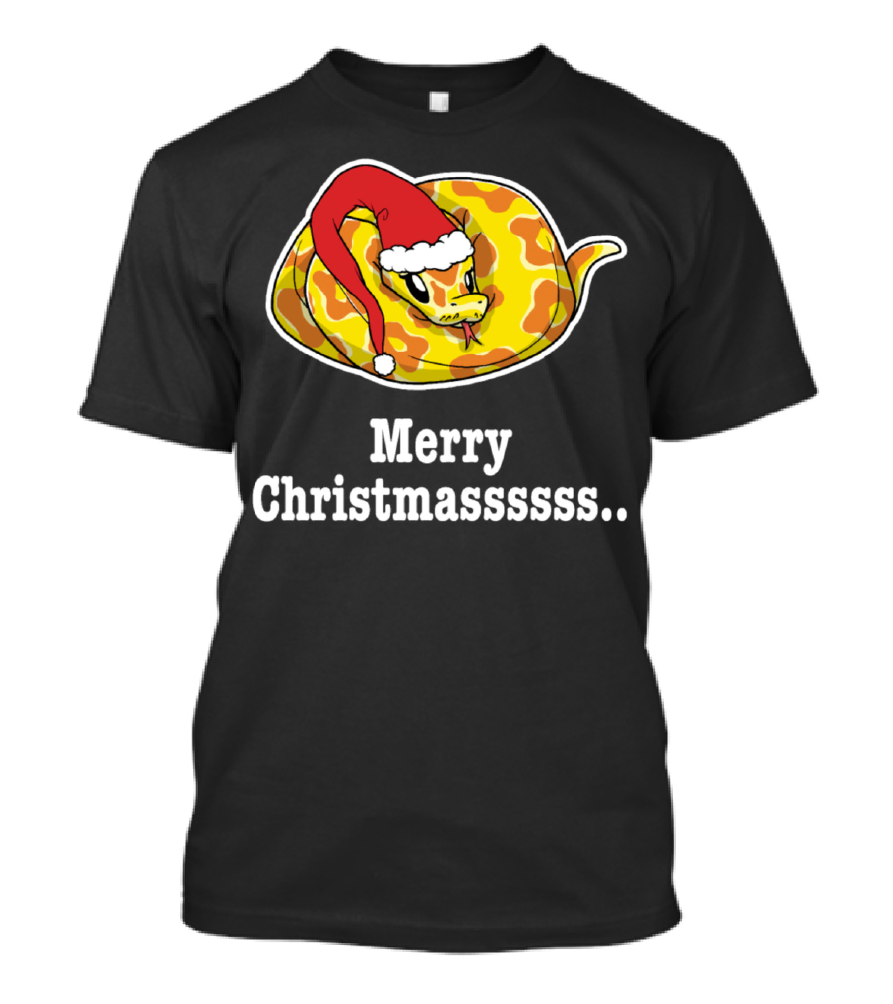 Merry Christmassss Ball Python Snake Lover Santa Hat T-Shirt