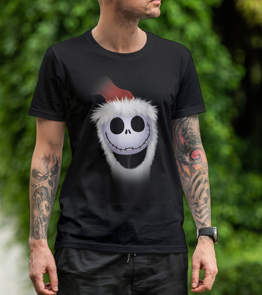 Disney Nightmare Before Christmas Jack Skellington Santa Hat T-Shirt