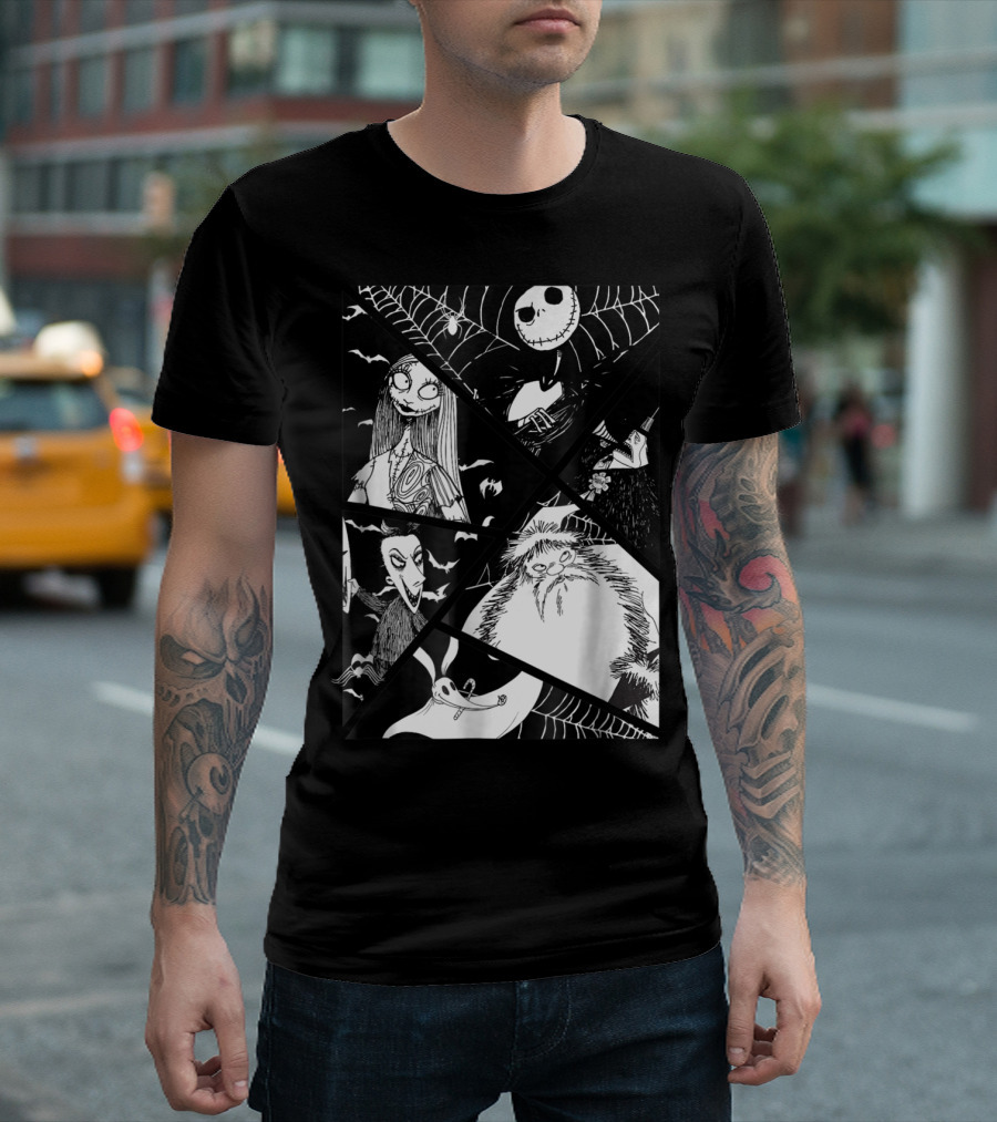 Nightmare Before Christmas Characters Disney Collage T-Shirt