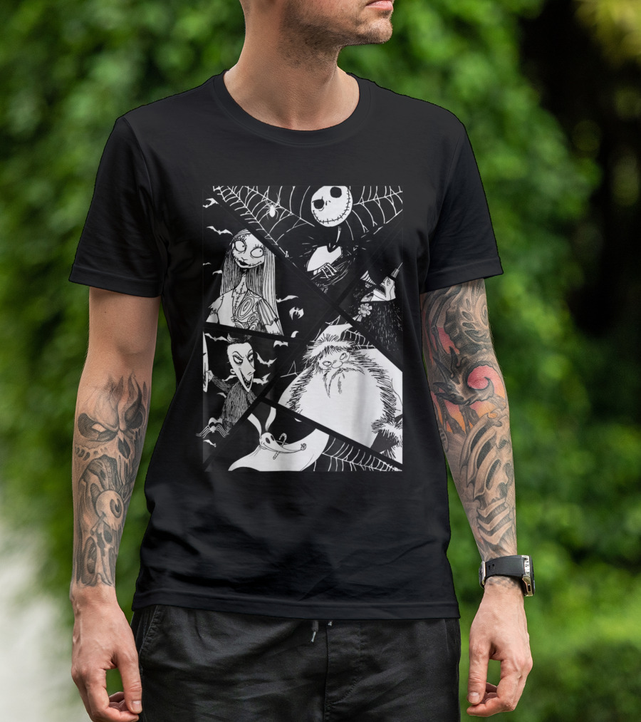 Nightmare Before Christmas Characters Disney Collage T-Shirt