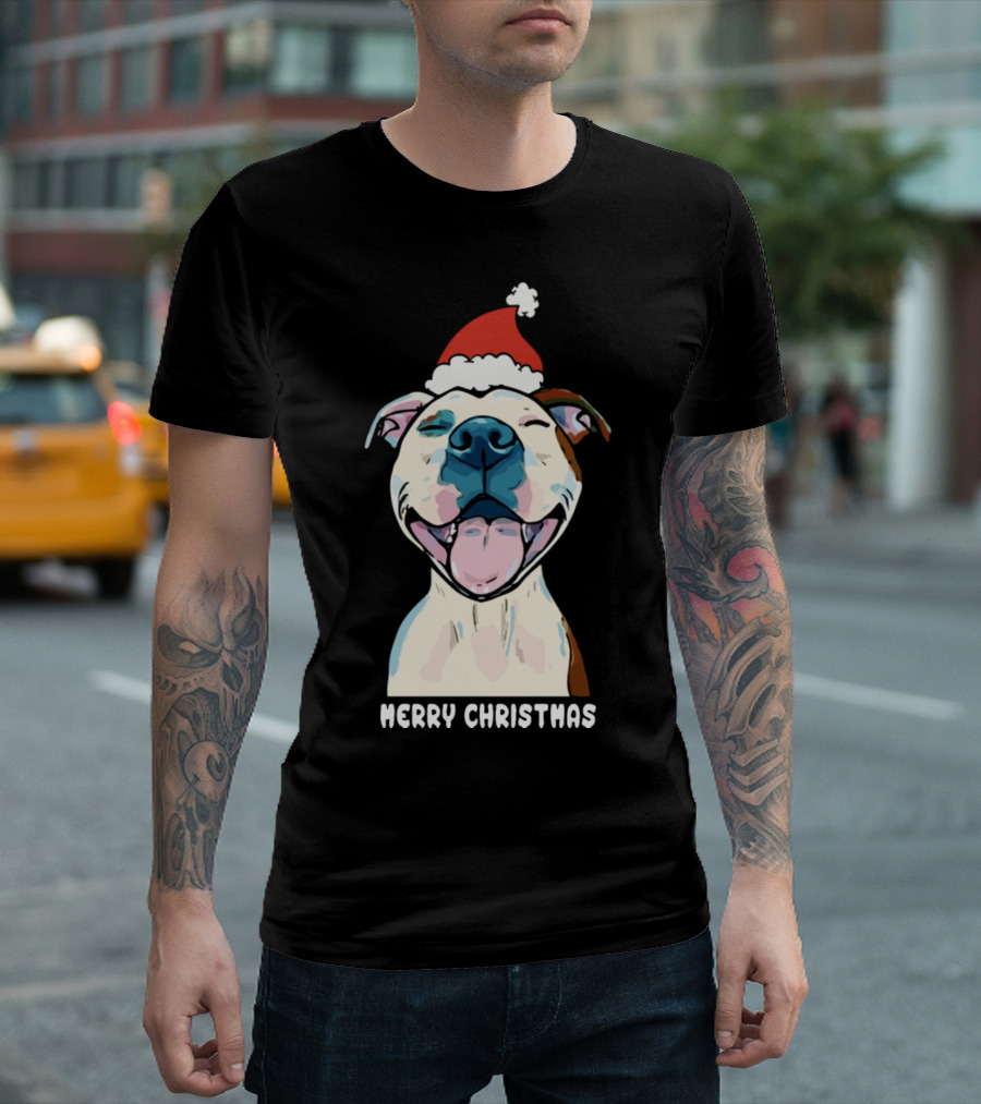 Merry Christmas Pitbull Animals My Pet Pitbull Herry Christmas T-Shirt