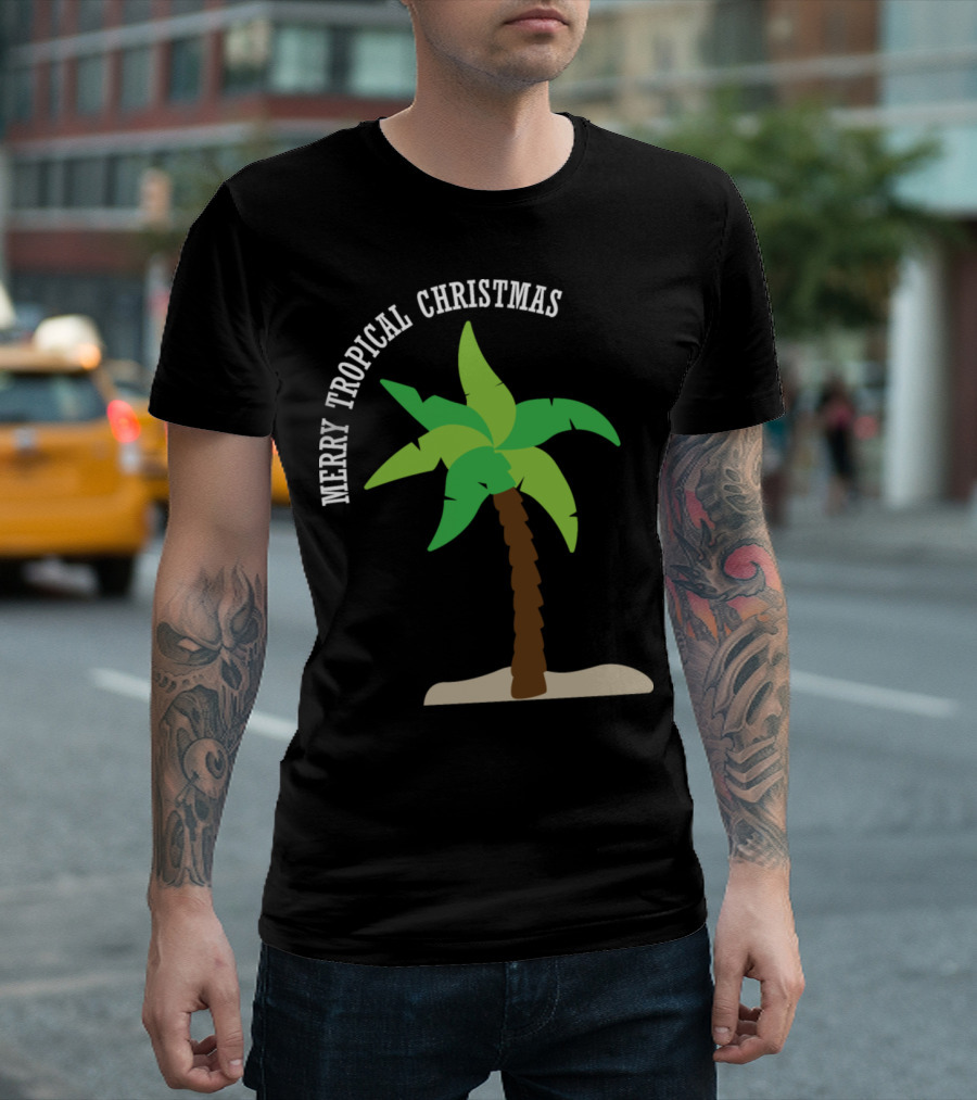 Merry Tropical Christmas Palm Tree T-Shirt