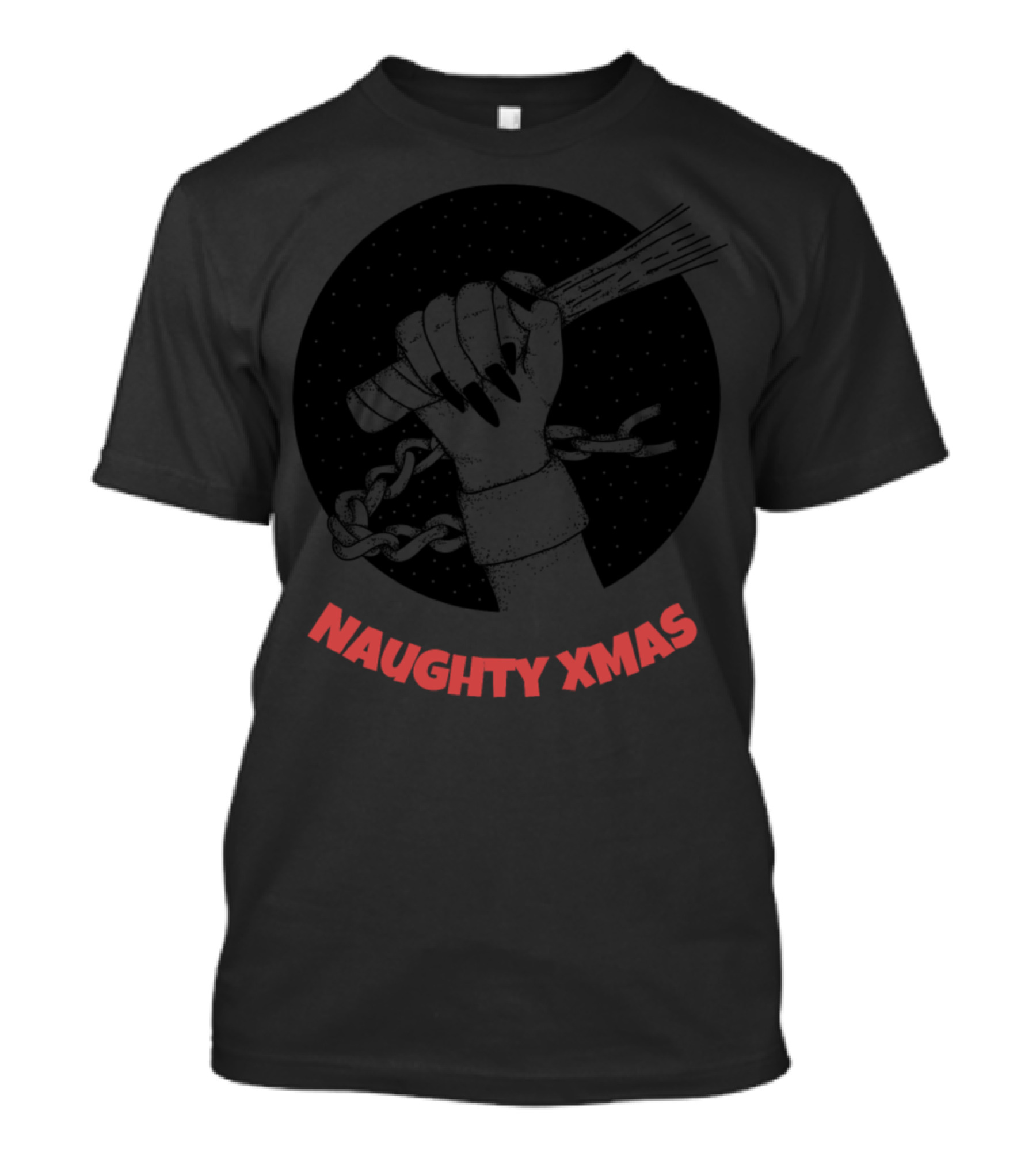 Naughty Xmas Santa Claus Krampus Chain And Rod T-Shirt