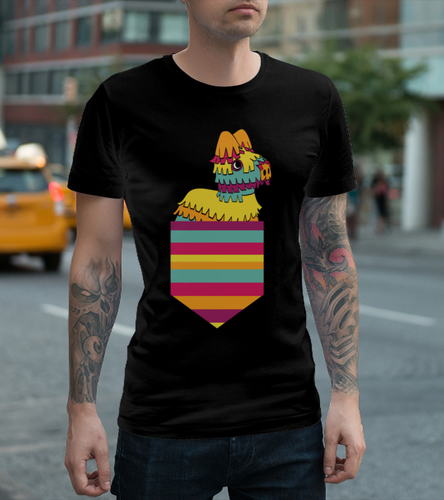 Colorful Striped Pocket Piñata for Children's Birthday T-Shirt