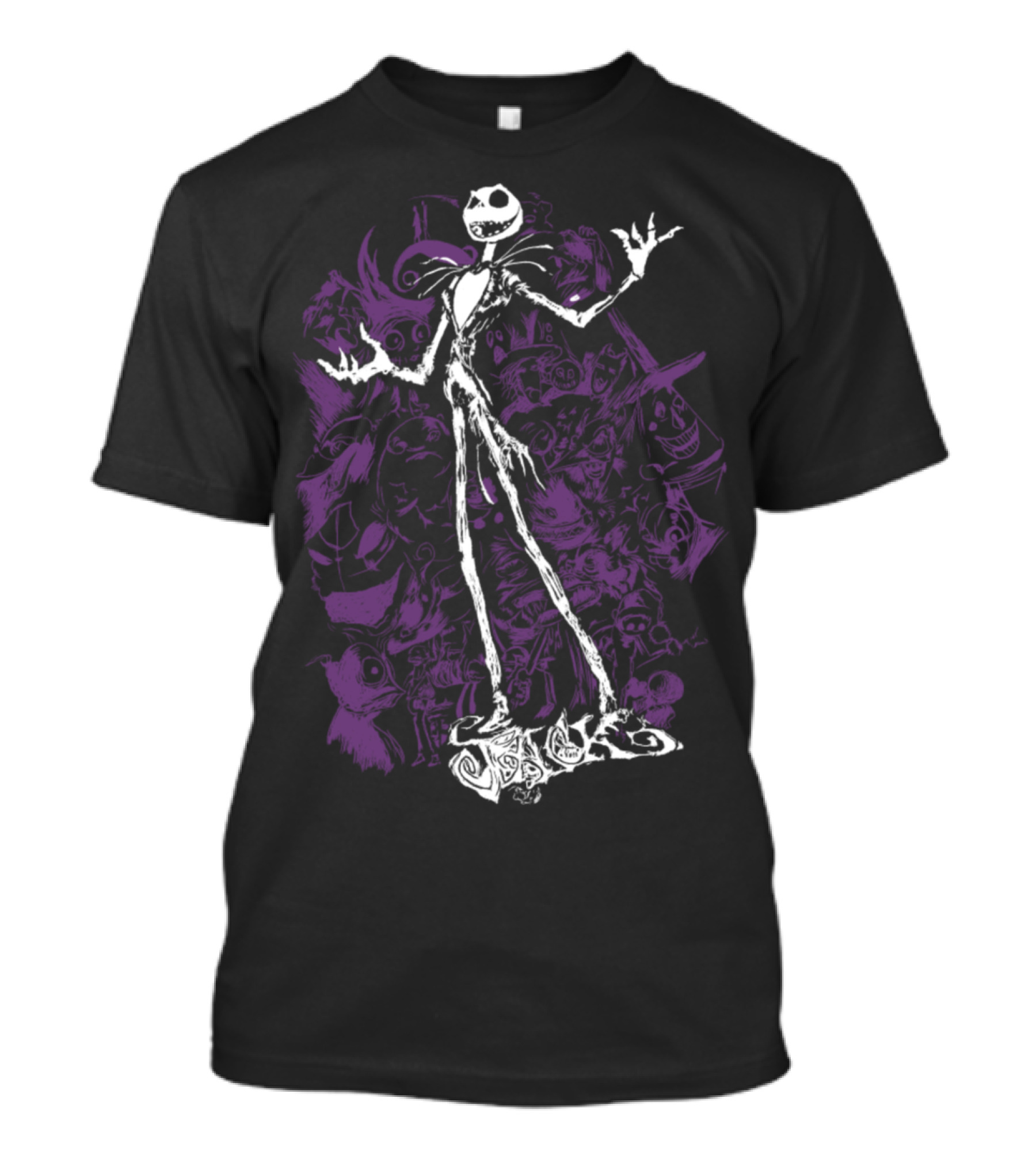 Nightmare Before Christmas Jack Skellington With Iconic Characters T-Shirt