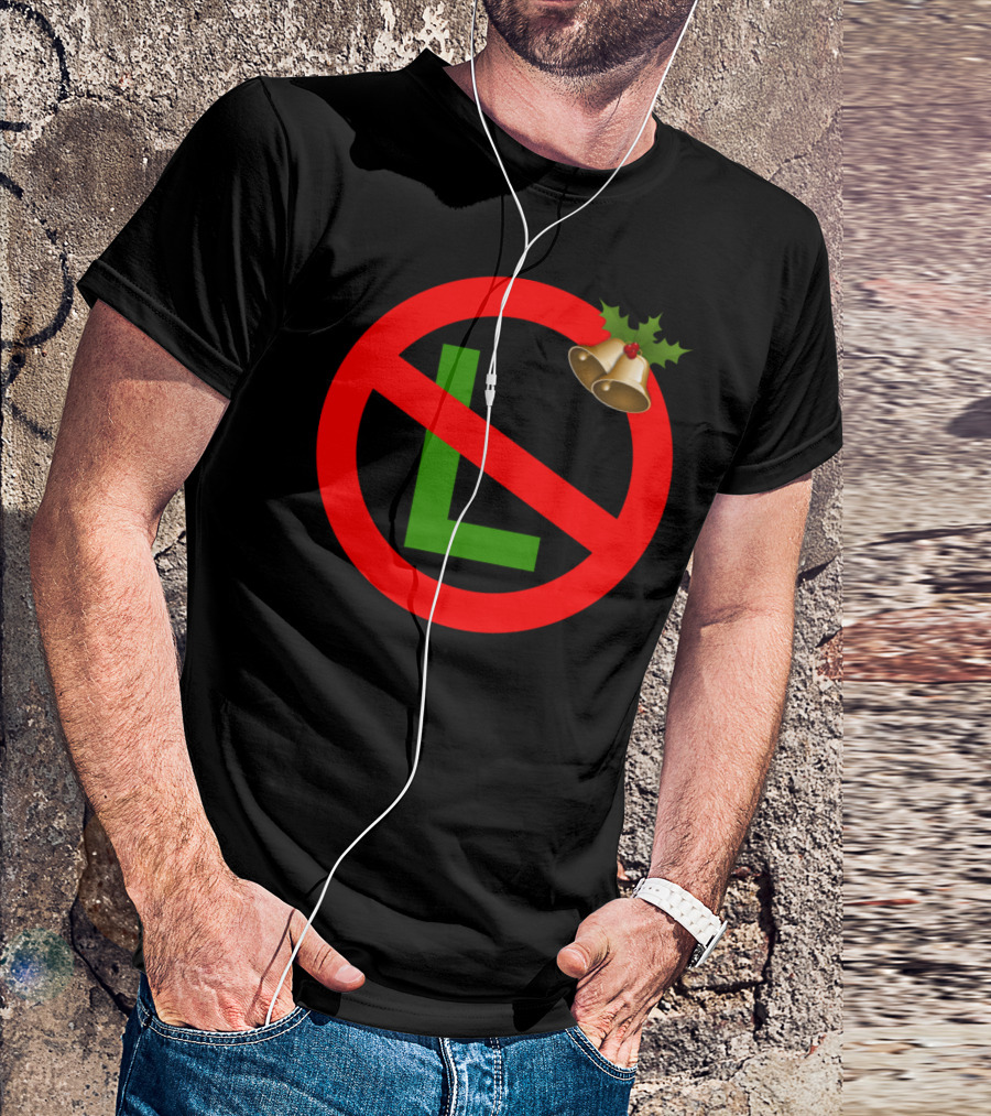 No L Christmas Holiday Red Circle Green L Bells T-Shirt