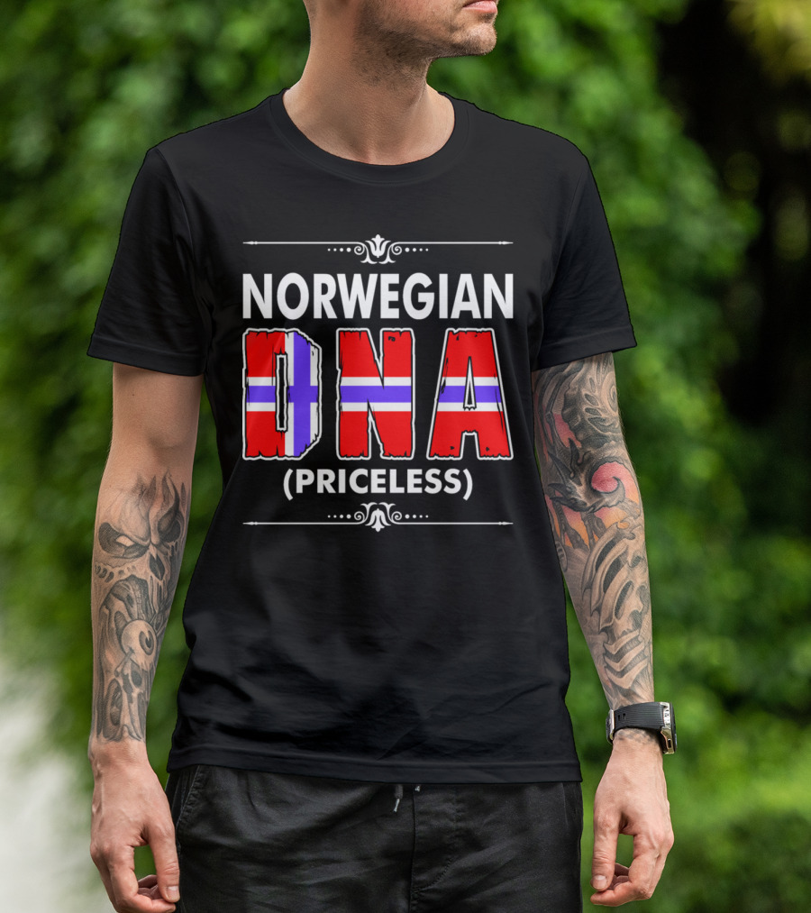 NORWEGIAN DNA PRICELESS Nordic Flag Pride T-Shirt