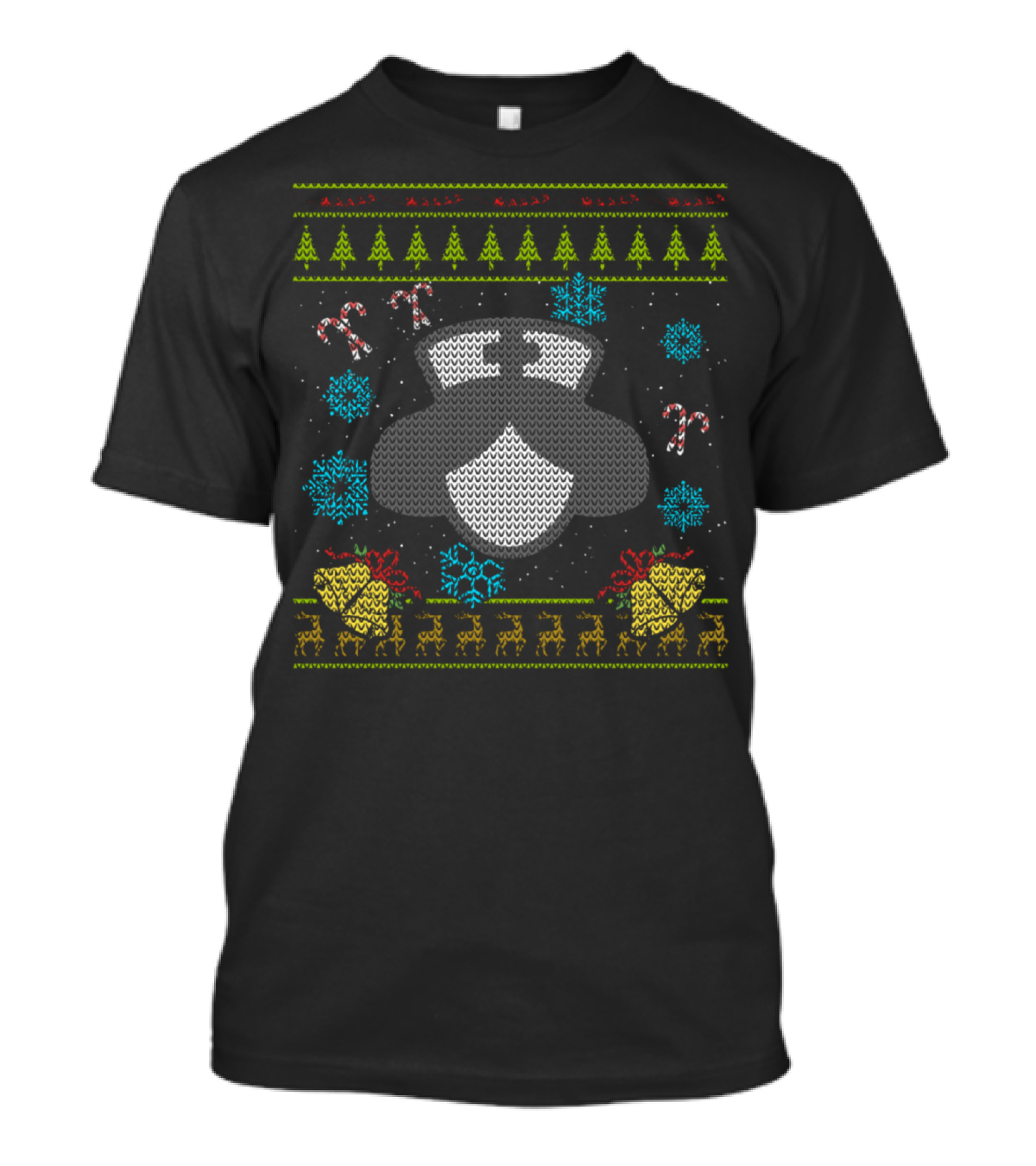 Nurse Christmas Ugly Sweater Holiday Design With Reindeer And Candy Canes T-Shirt