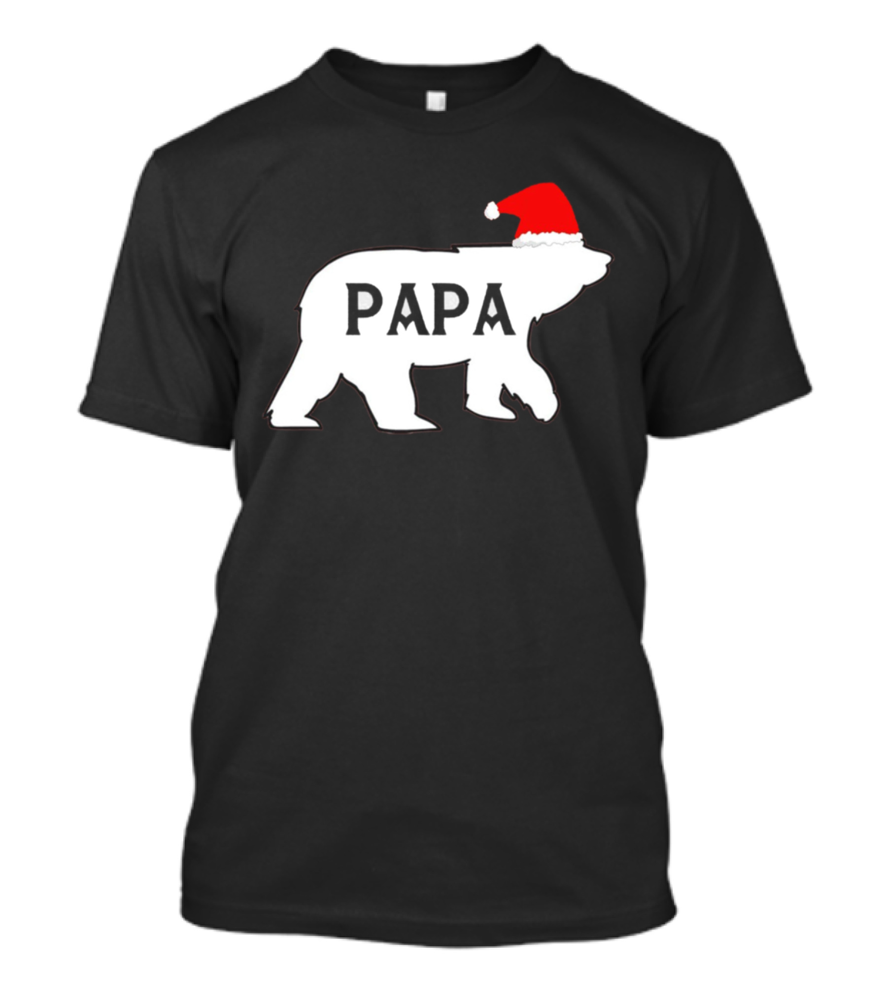 Papa Bear Christmas Santa Hat T-Shirt