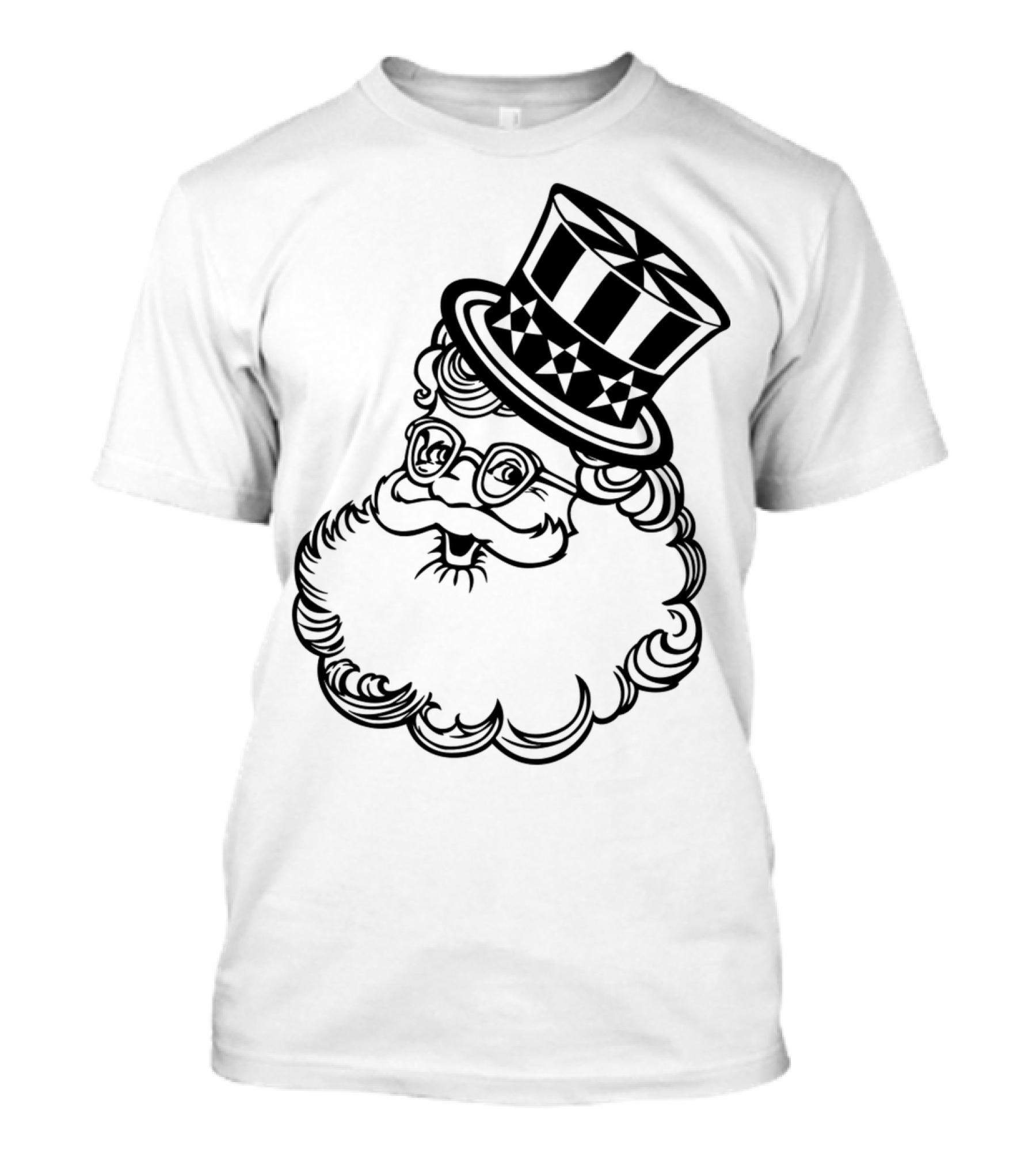 Patriotic Santa Top Hat Vector T-Shirt