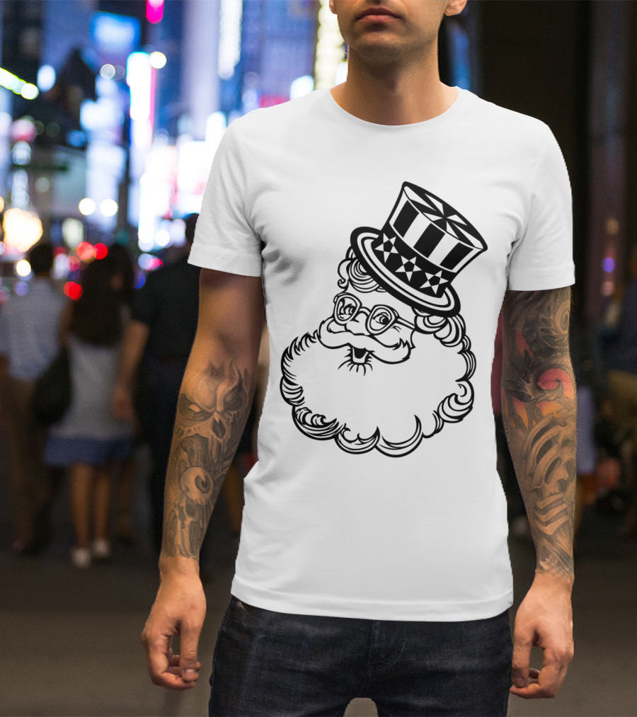 Patriotic Santa Top Hat Vector T-Shirt