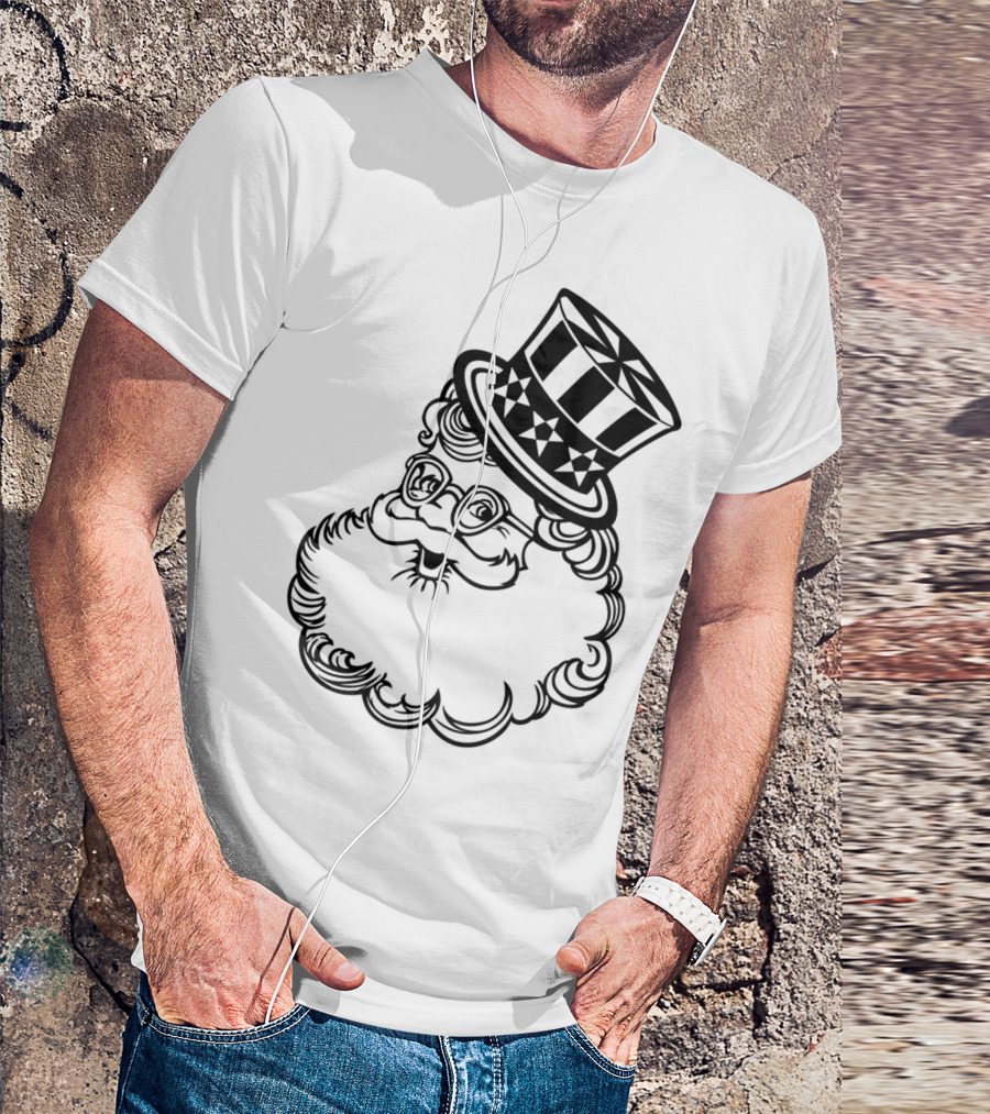 Patriotic Santa Top Hat Vector T-Shirt